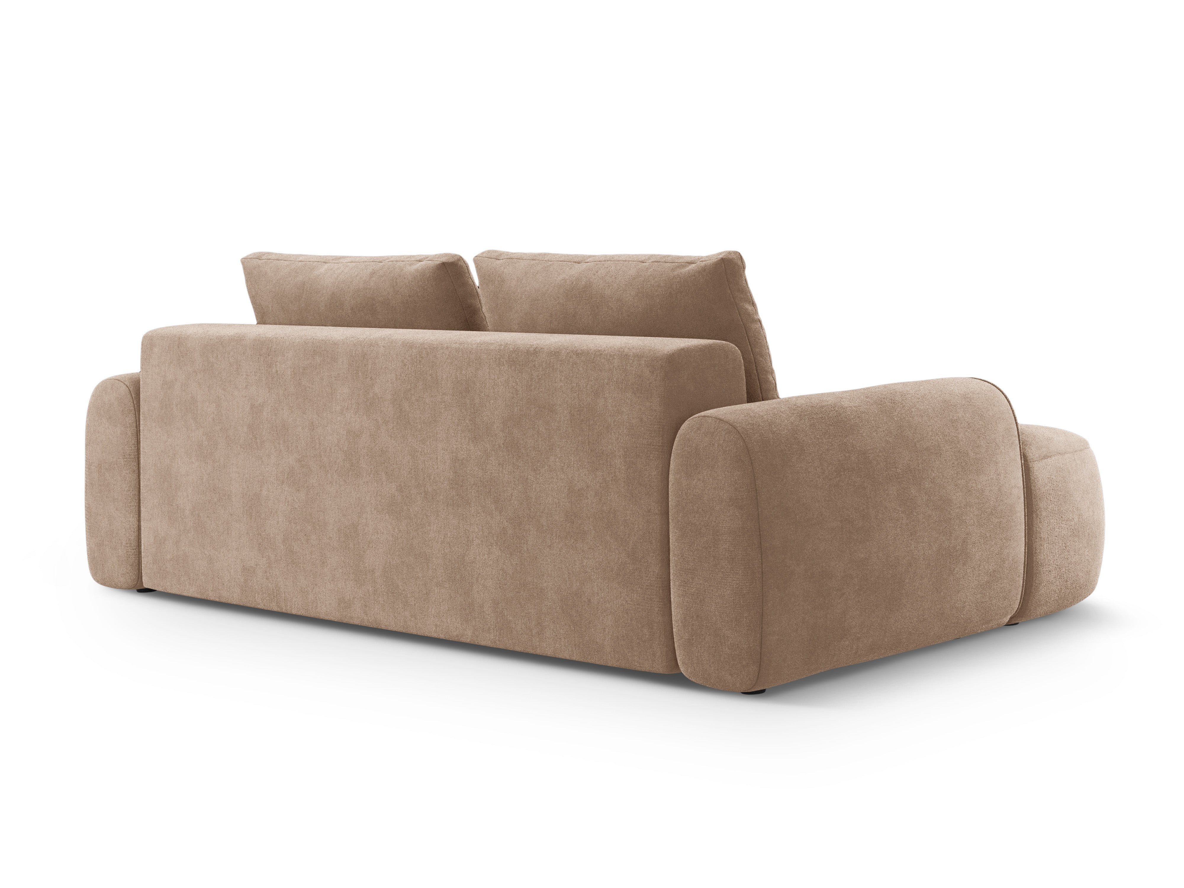 Sofa aksamitna z funkcją spania 4-osobowa LINZ ciemnobeżowy