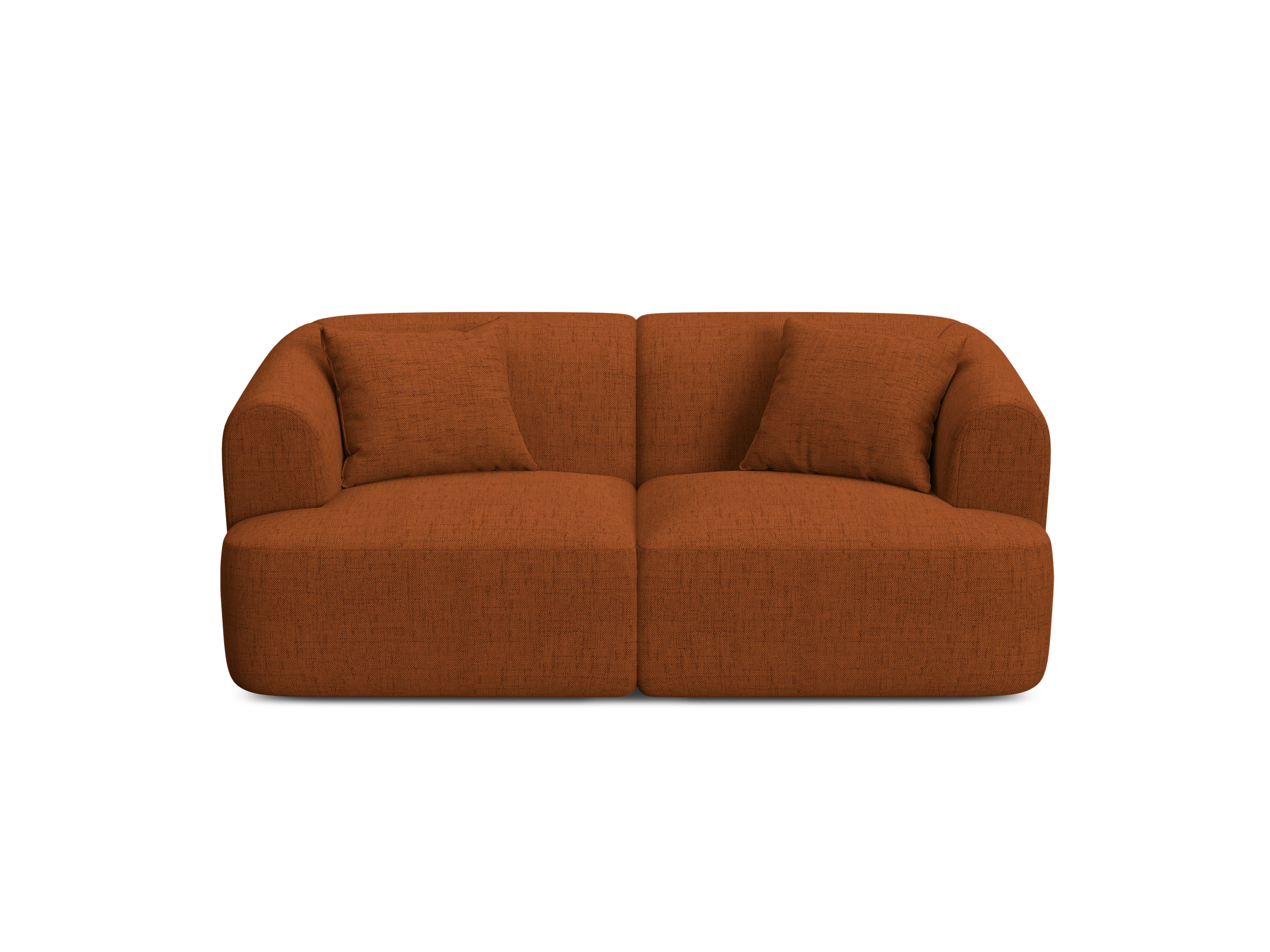 Sofa 2-sitzig CAMPI ziegelrot Chenille