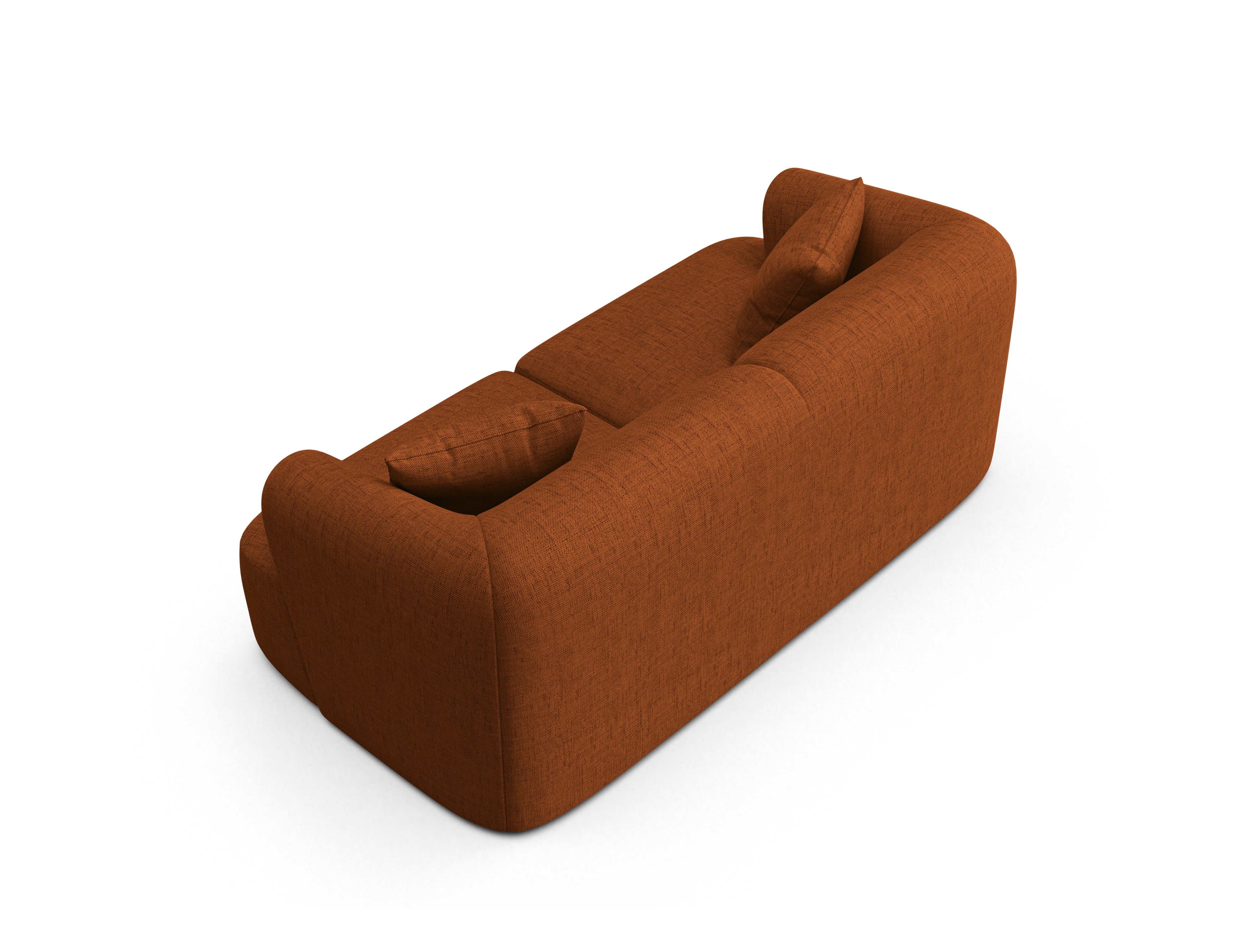 Sofa 2-sitzig CAMPI ziegelrot Chenille