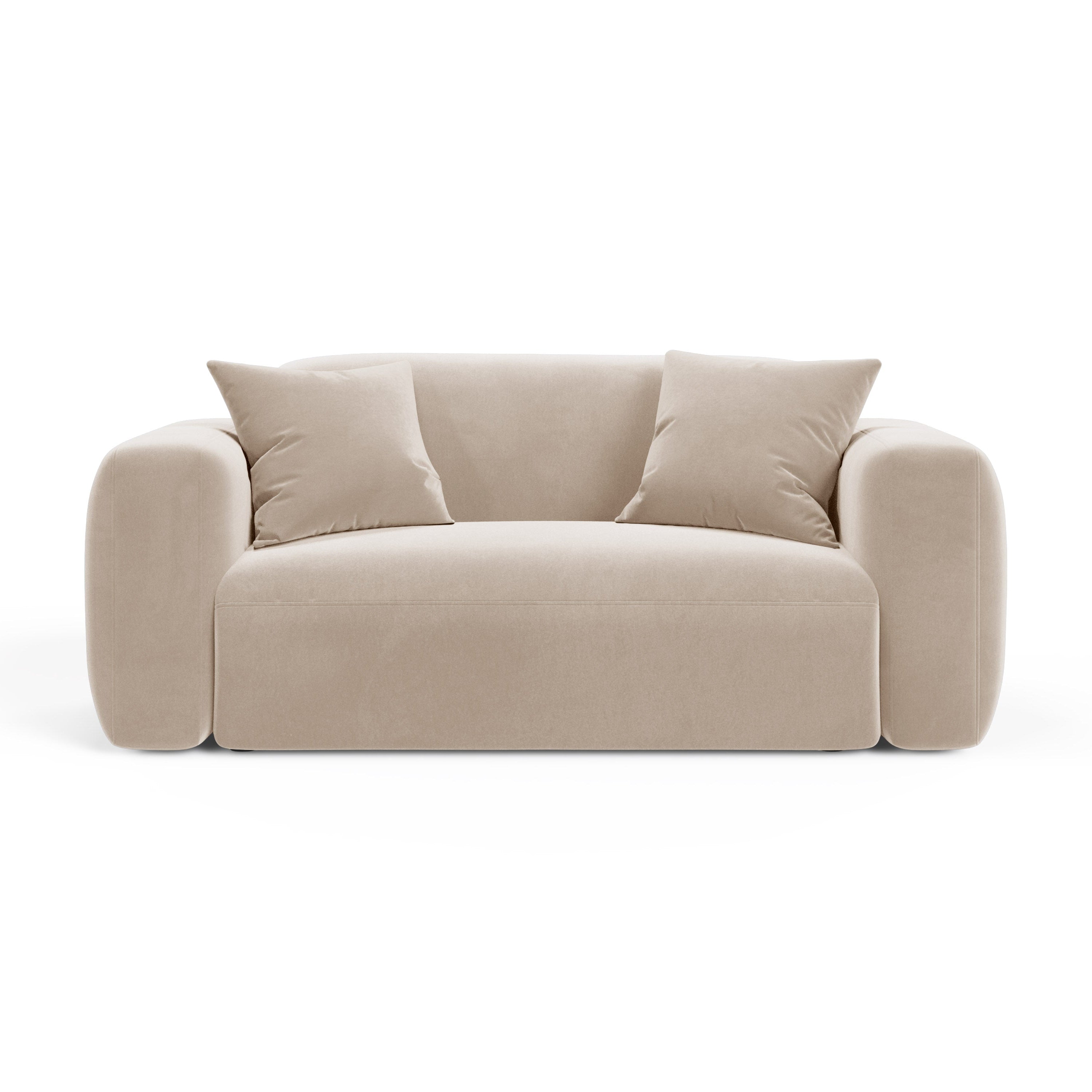Sofa aksamitna 2-osobowa STRINO beżowy