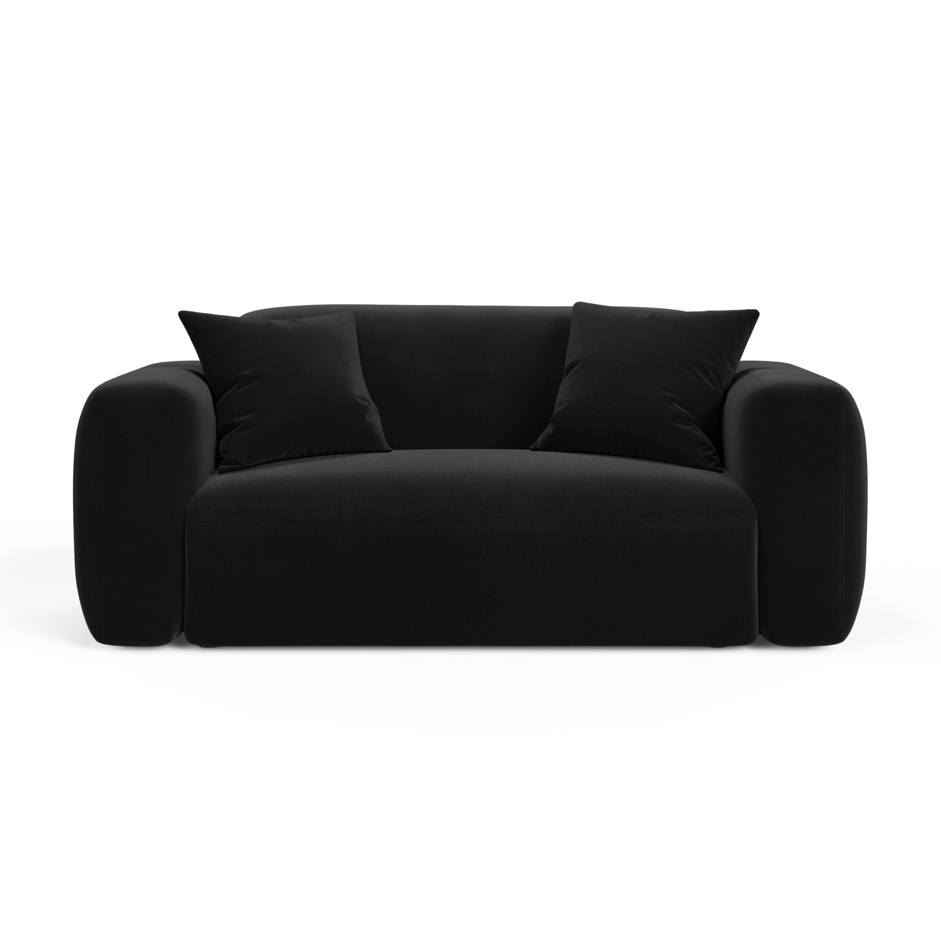 Sofa aksamitna 2-osobowa STRINO czarny