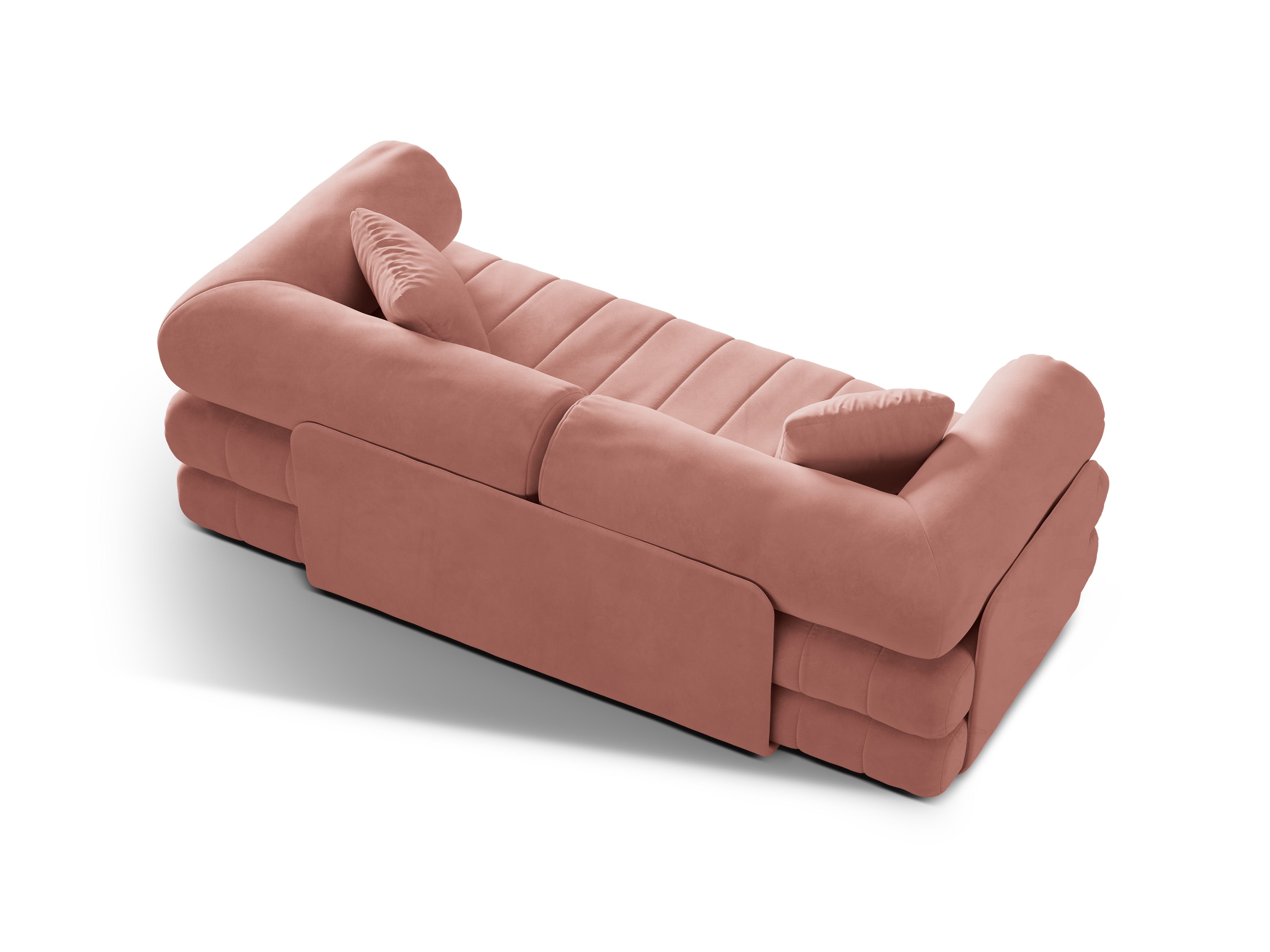 Sofa aksamitna 3-osobowa z funkcją spania KEMI różowy