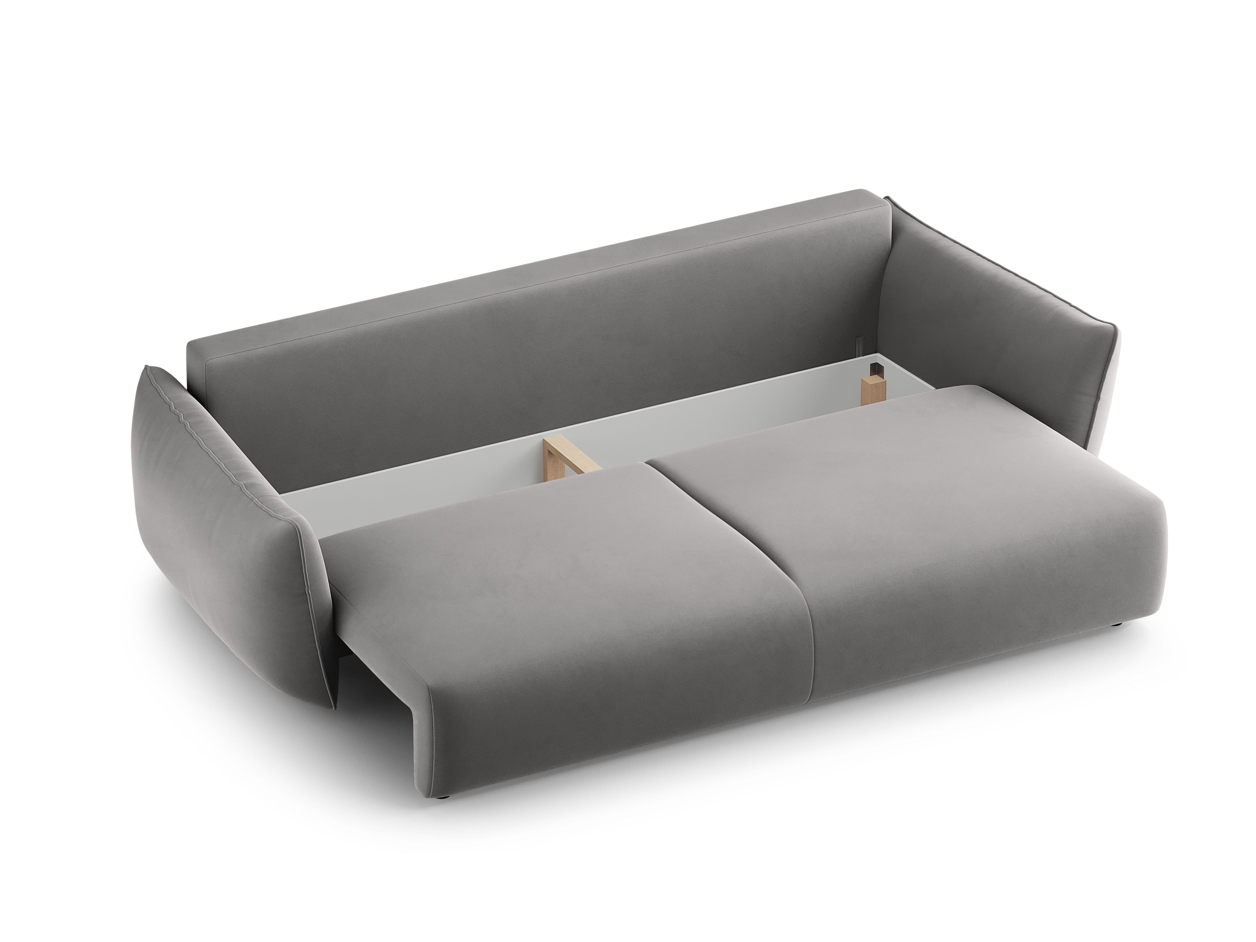Sofa aksamitna z funkcją spania MATERA szary