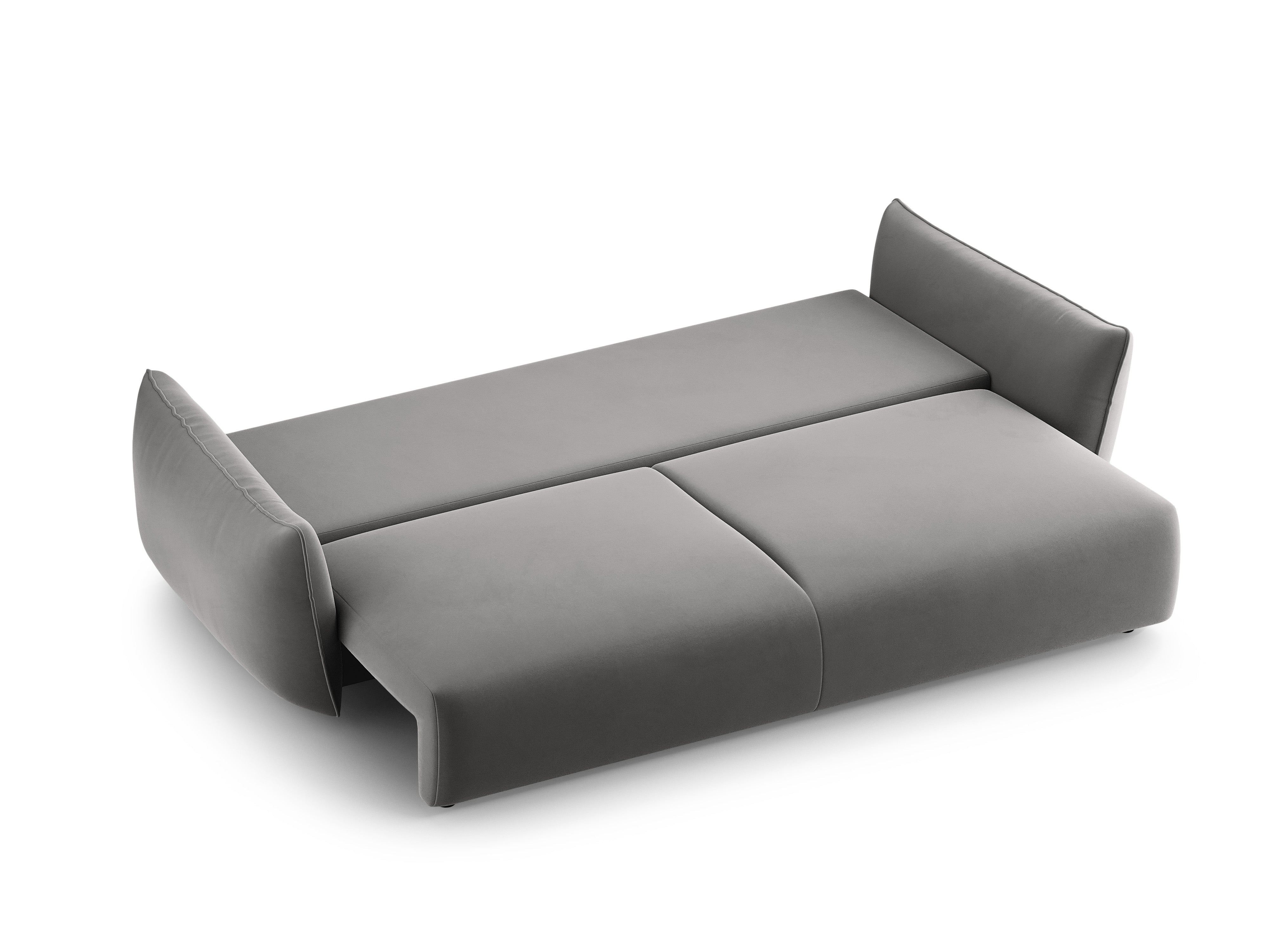 Sofa aksamitna z funkcją spania MATERA szary