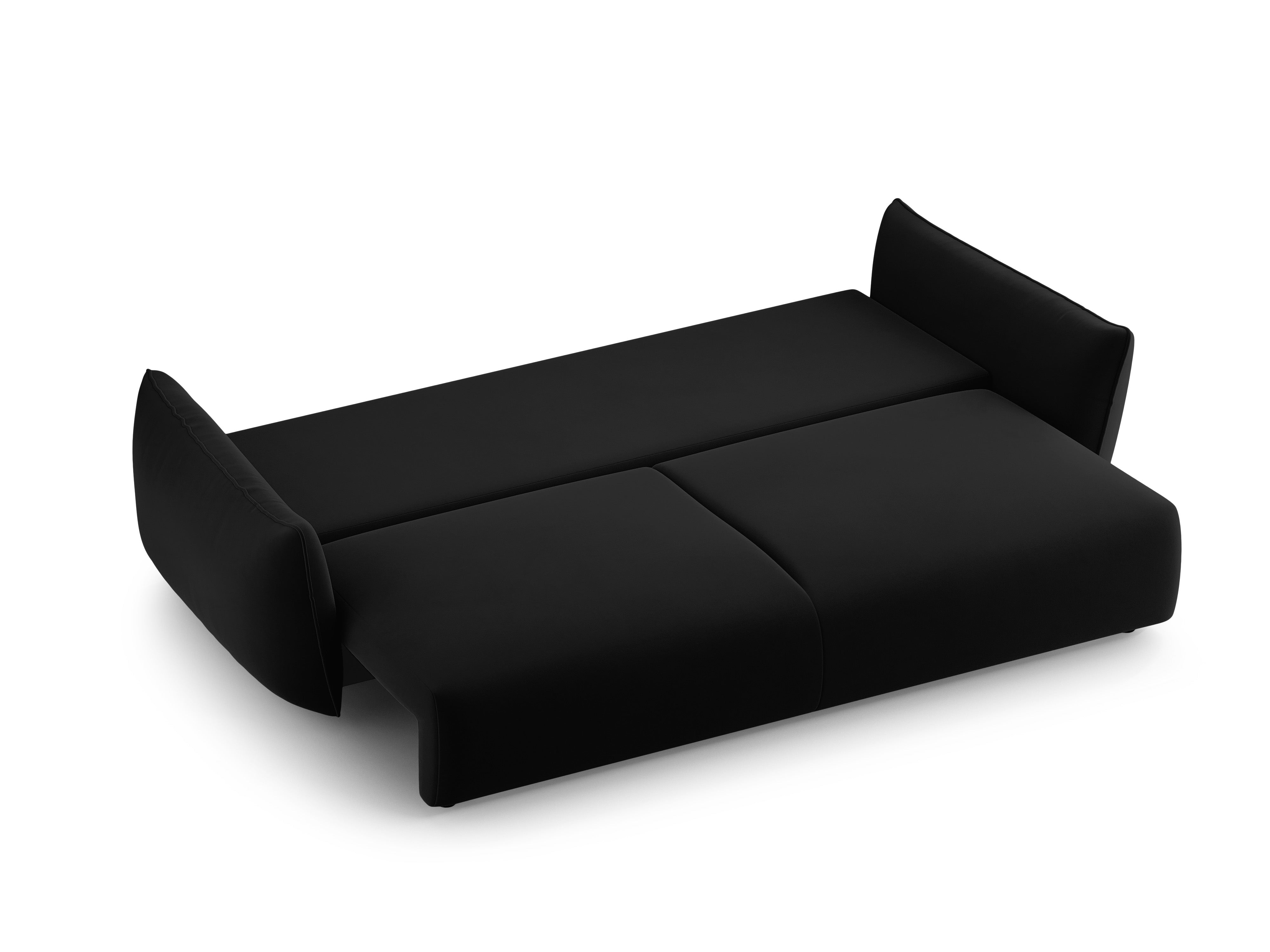 Sofa aksamitna z funkcją spania MATERA czarny