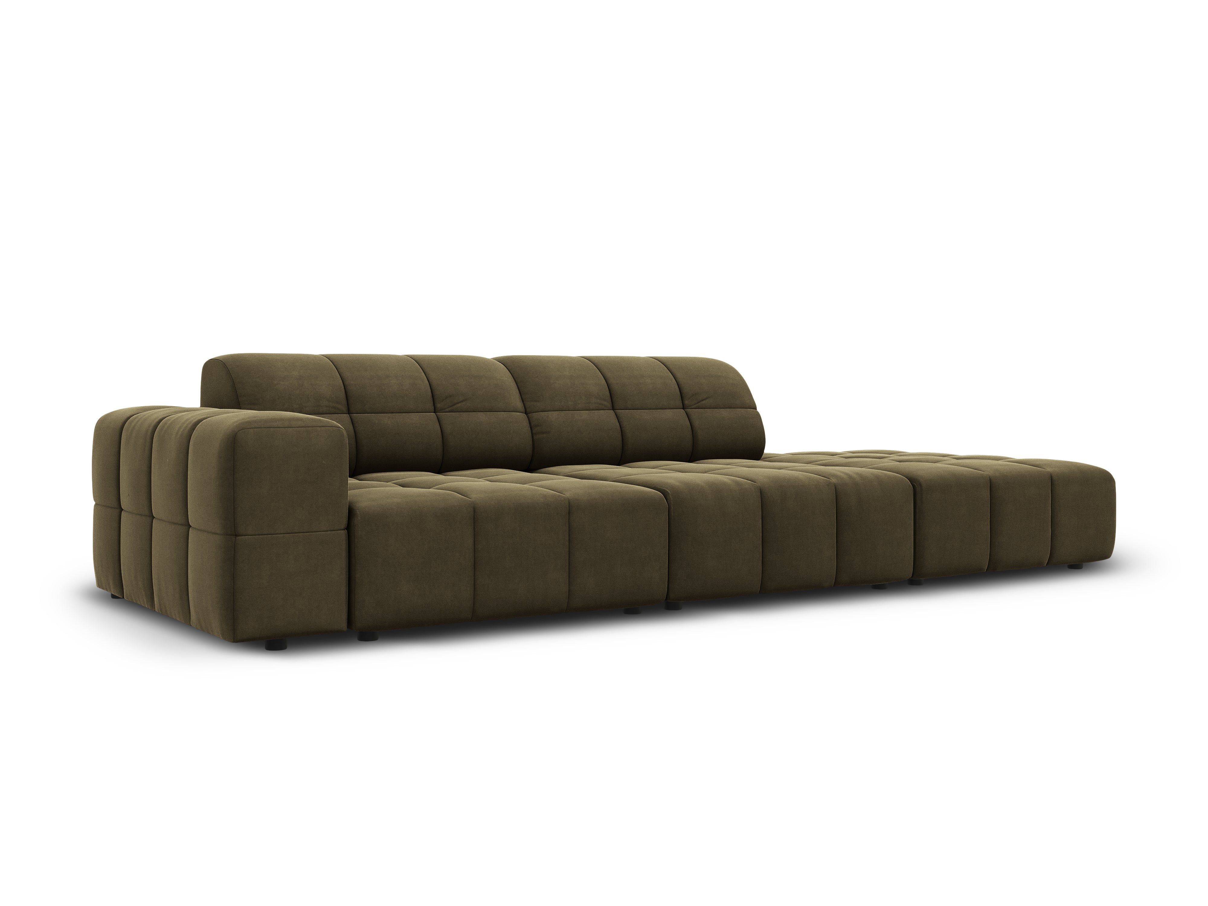Sofa aksamitna prawostronna 3-osobowa CHICAGO oliwkowy Cosmopolitan Design    Eye on Design