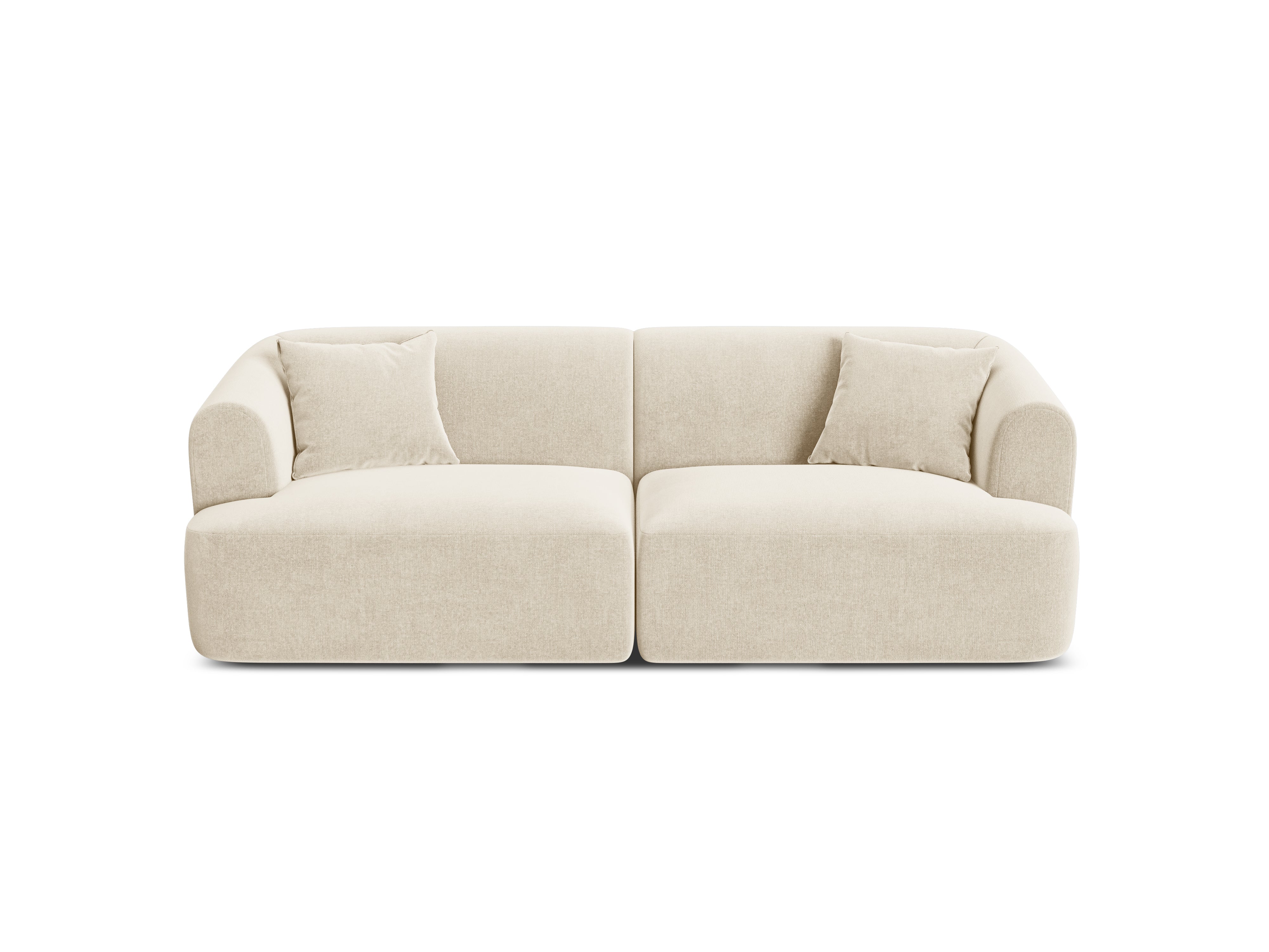 Sofa aksamitna 3-osobowa CAMPI jasnobeżowy