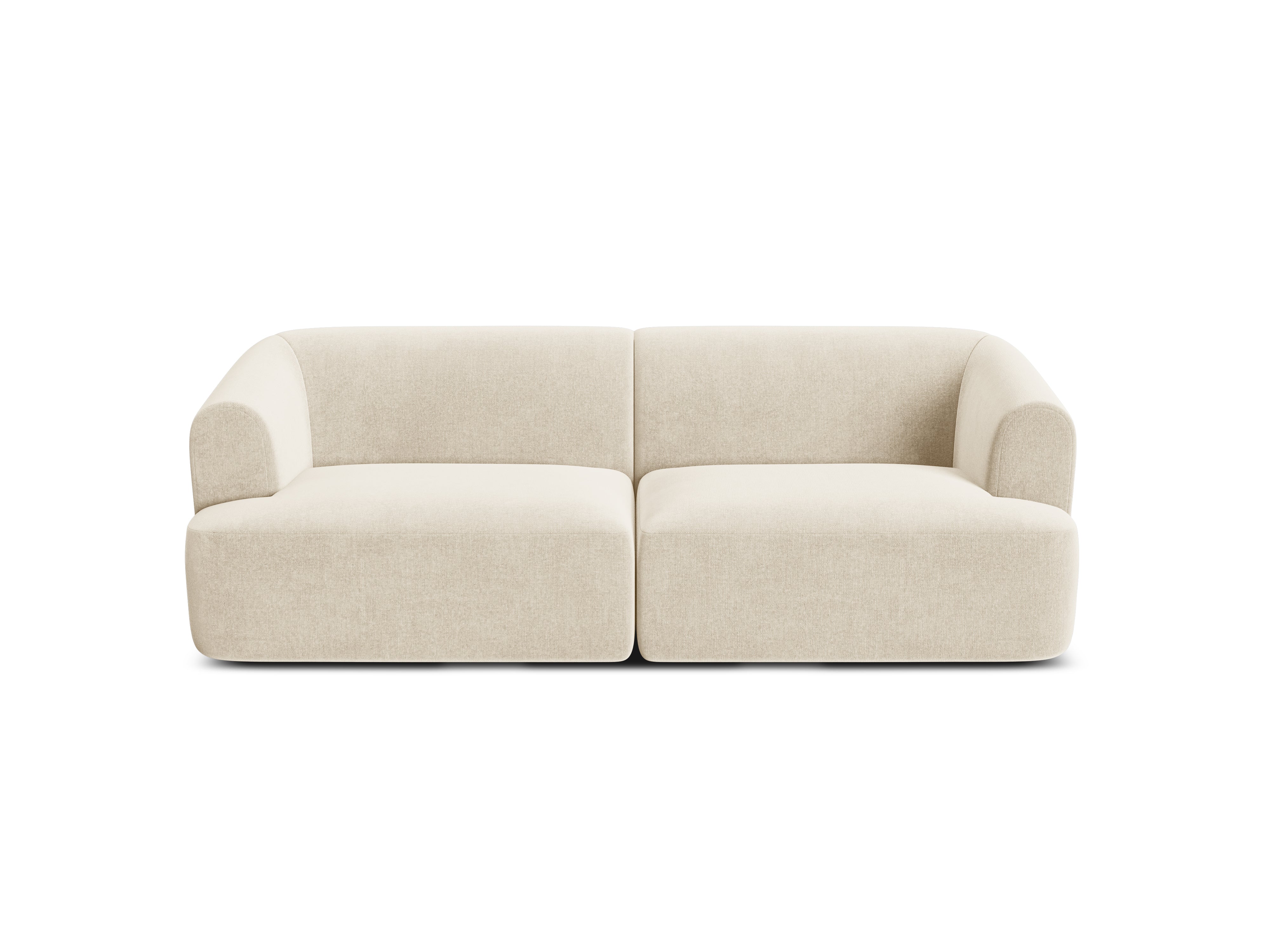 Sofa aksamitna 3-osobowa CAMPI jasnobeżowy