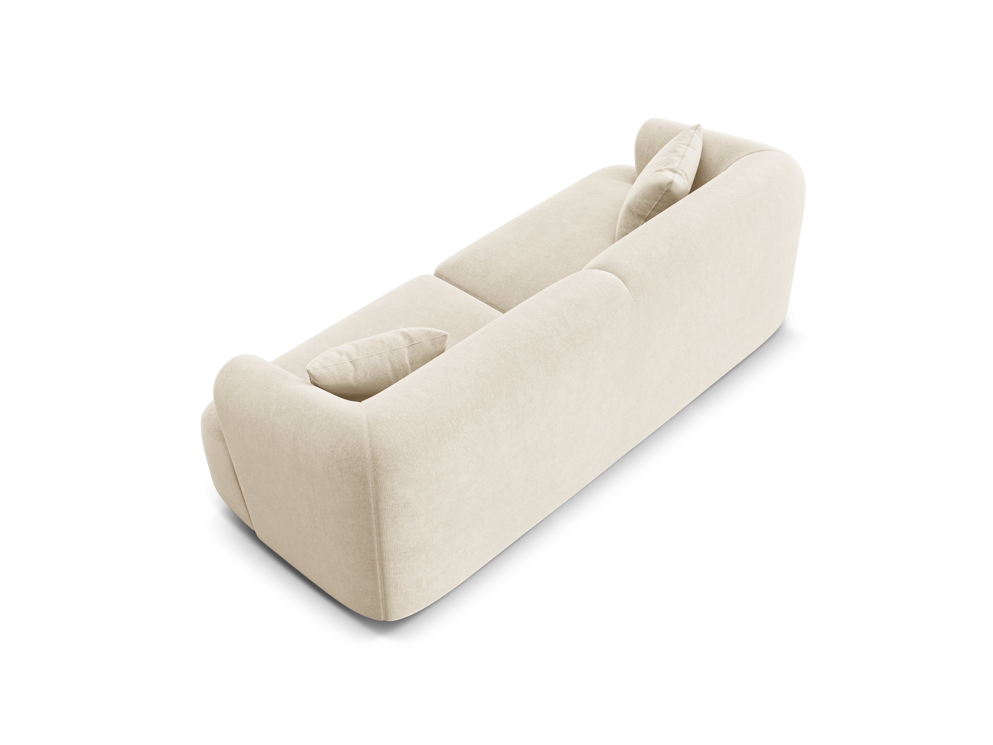 Sofa aksamitna 3-osobowa CAMPI jasnobeżowy