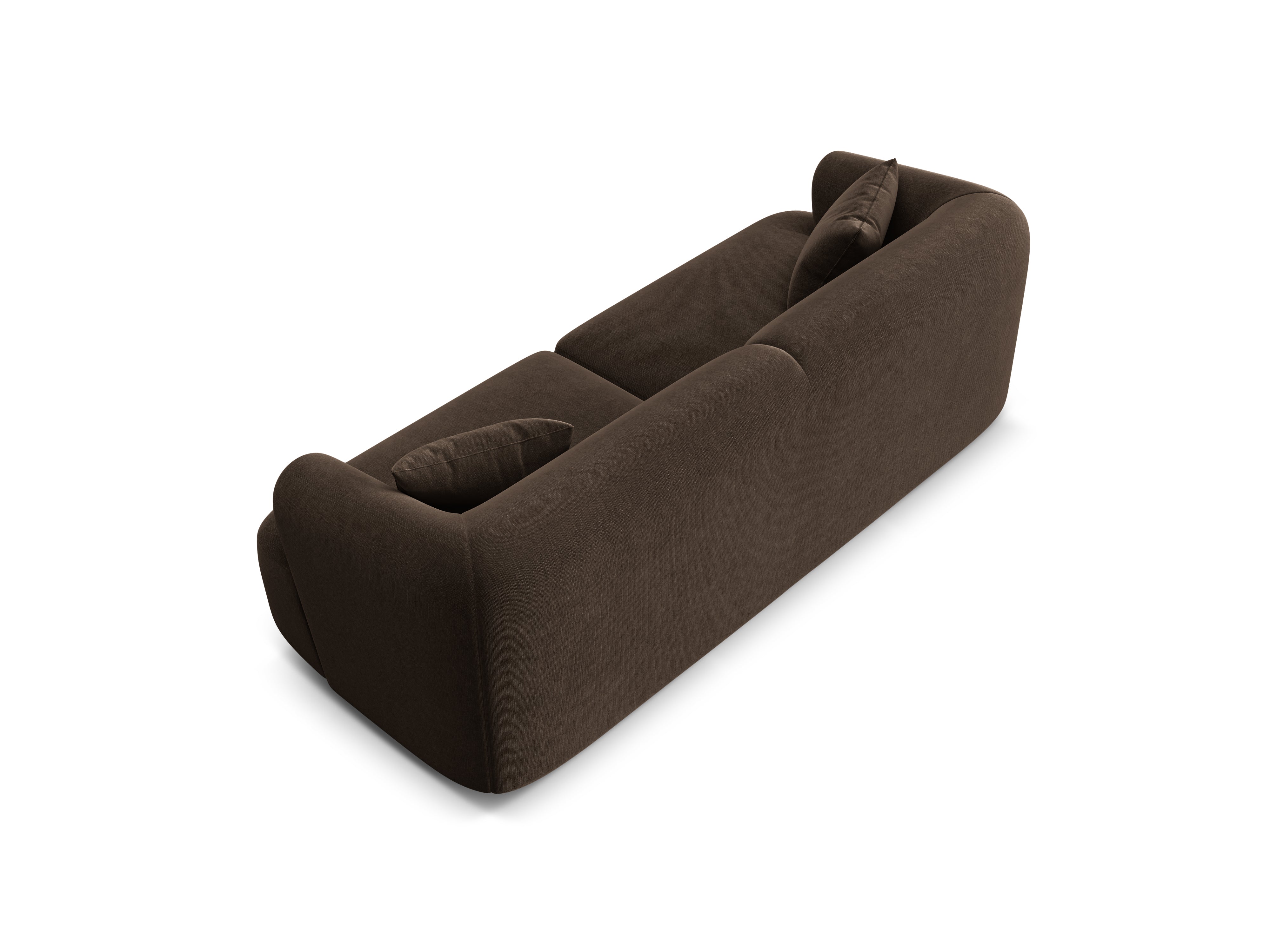 Sofa aksamitna 3-osobowa CAMPI czekoladowy