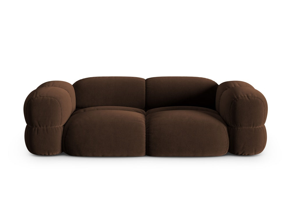 Sofa 3-sitzige Samt LORETTO schokoladenbraun