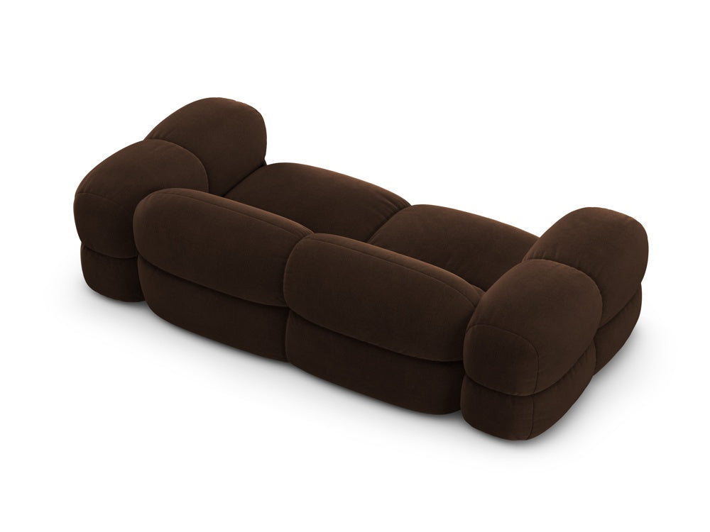 Sofa 3-sitzige Samt LORETTO schokoladenbraun