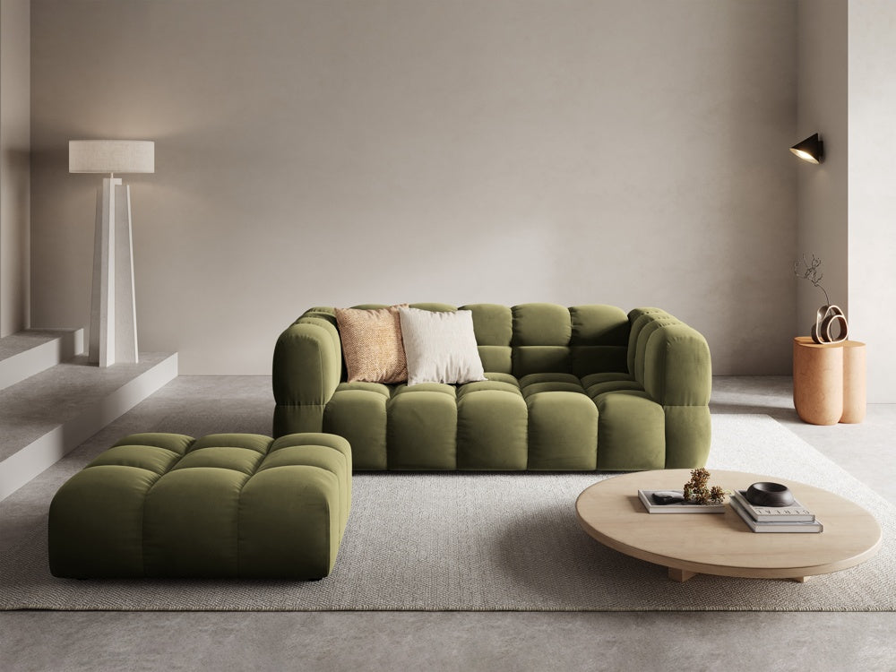 3-person velvet sofa light-green sky