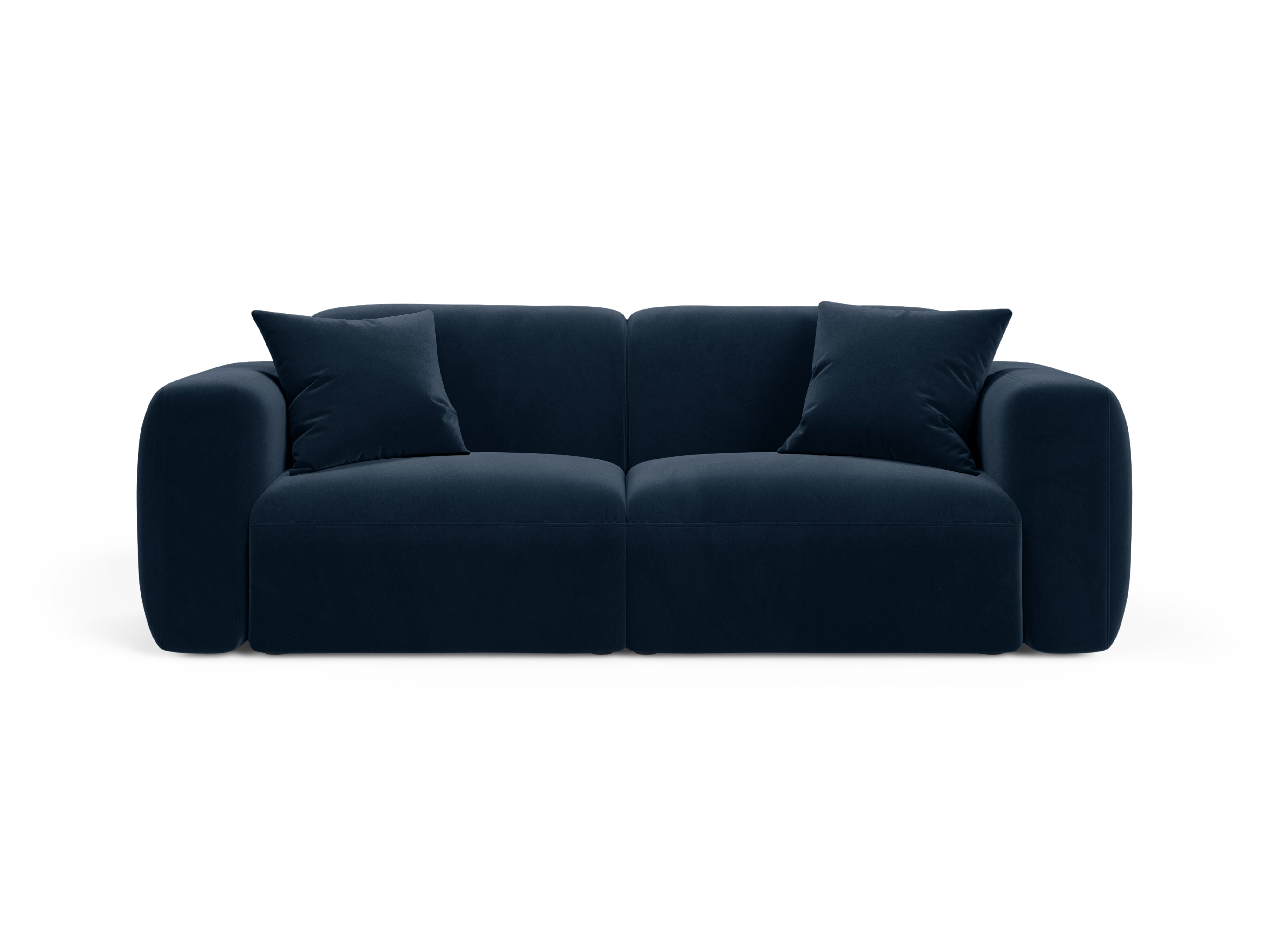 Sofa aksamitna 3-osobowa STRINO granatowy
