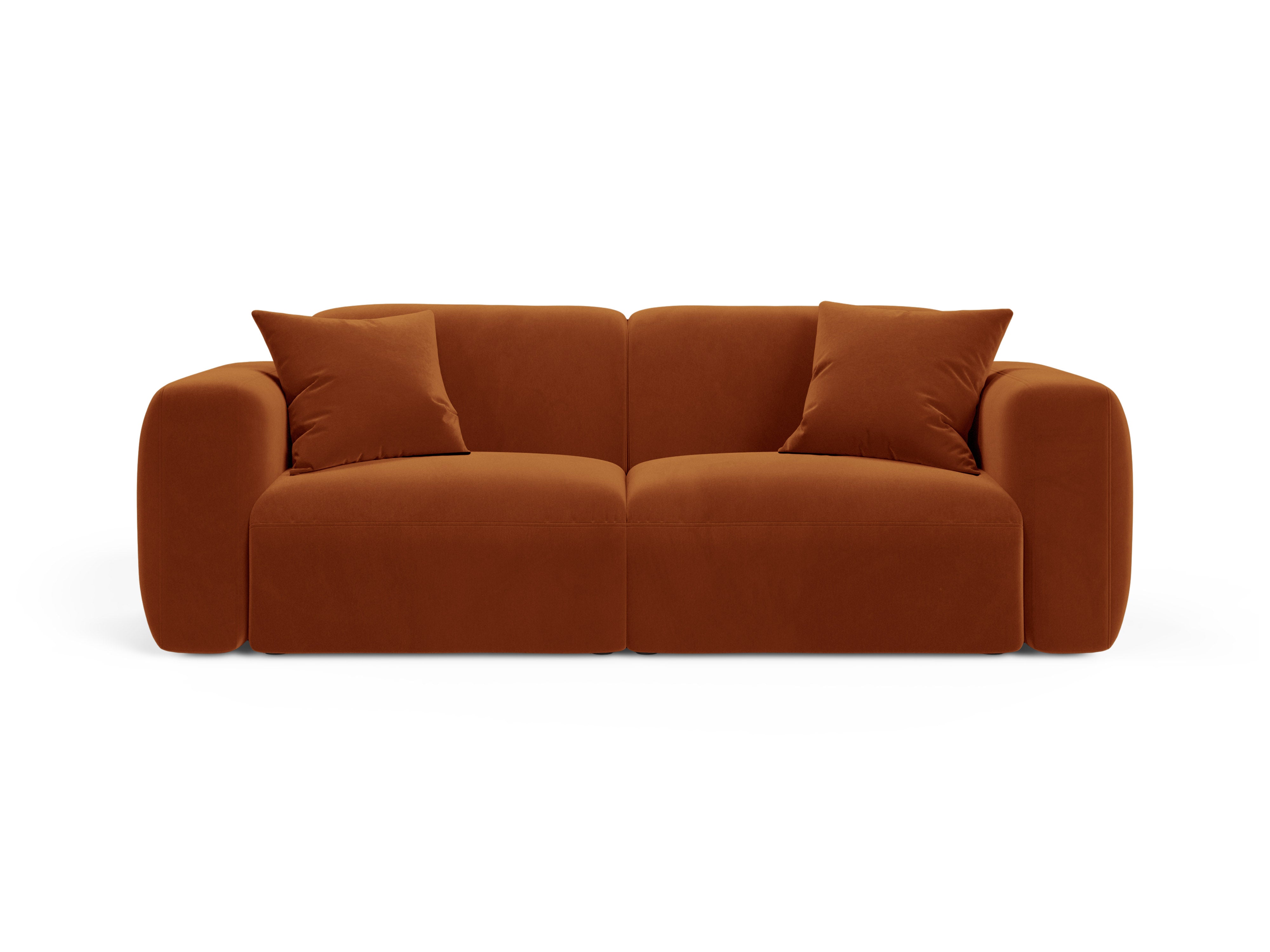 Sofa aksamitna 3-osobowa STRINO terakota