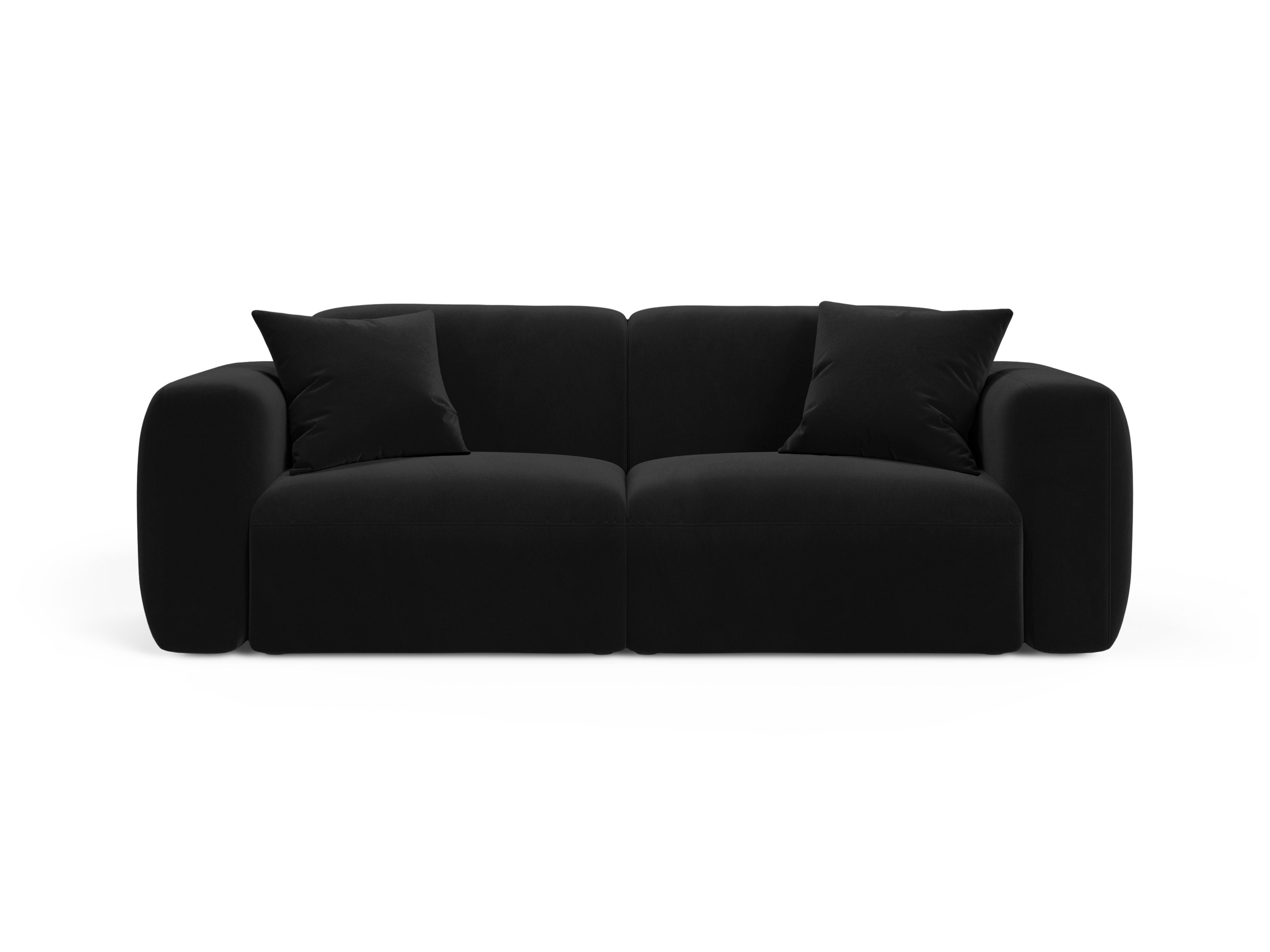 Sofa aksamitna 3-osobowa STRINO czarny