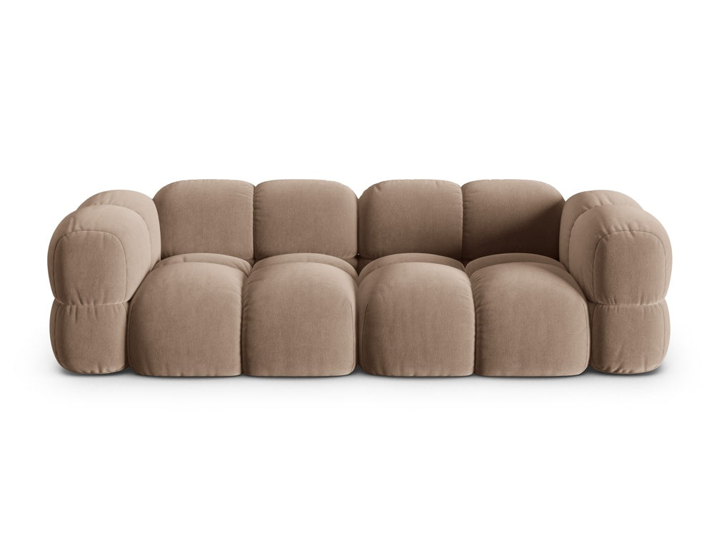 Sofa 4-osobowa aksamitna LORETTO ciemnobeżowy