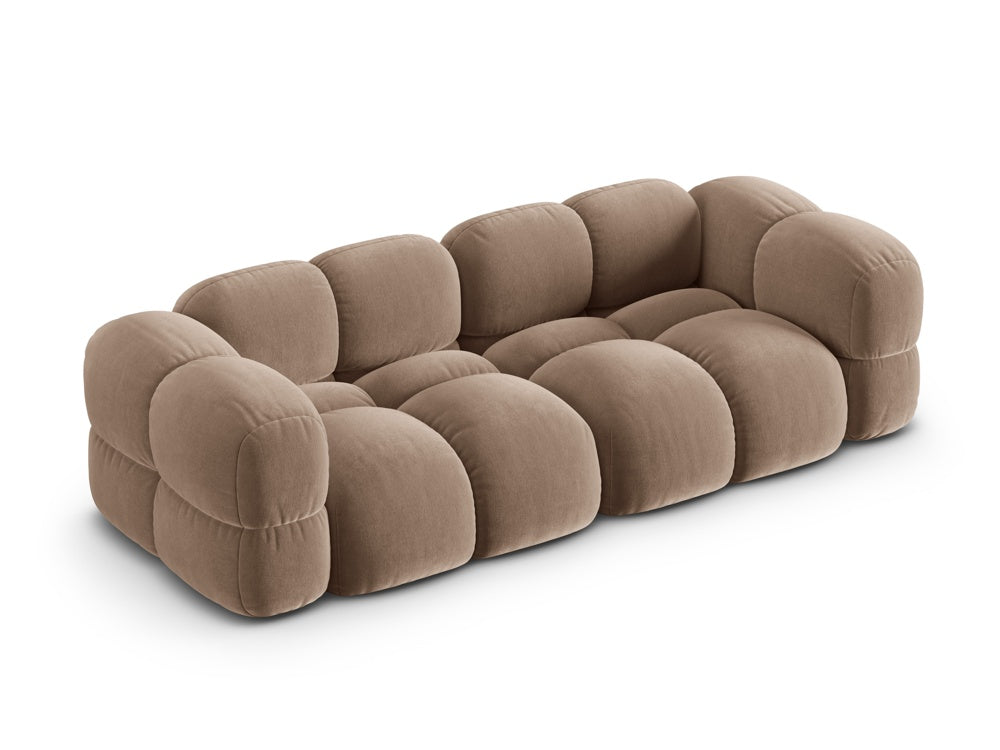 Sofa 4-osobowa aksamitna LORETTO ciemnobeżowy