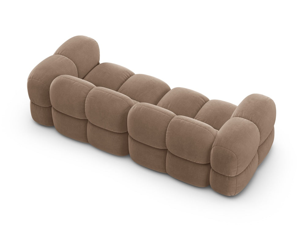 Sofa 4-osobowa aksamitna LORETTO ciemnobeżowy