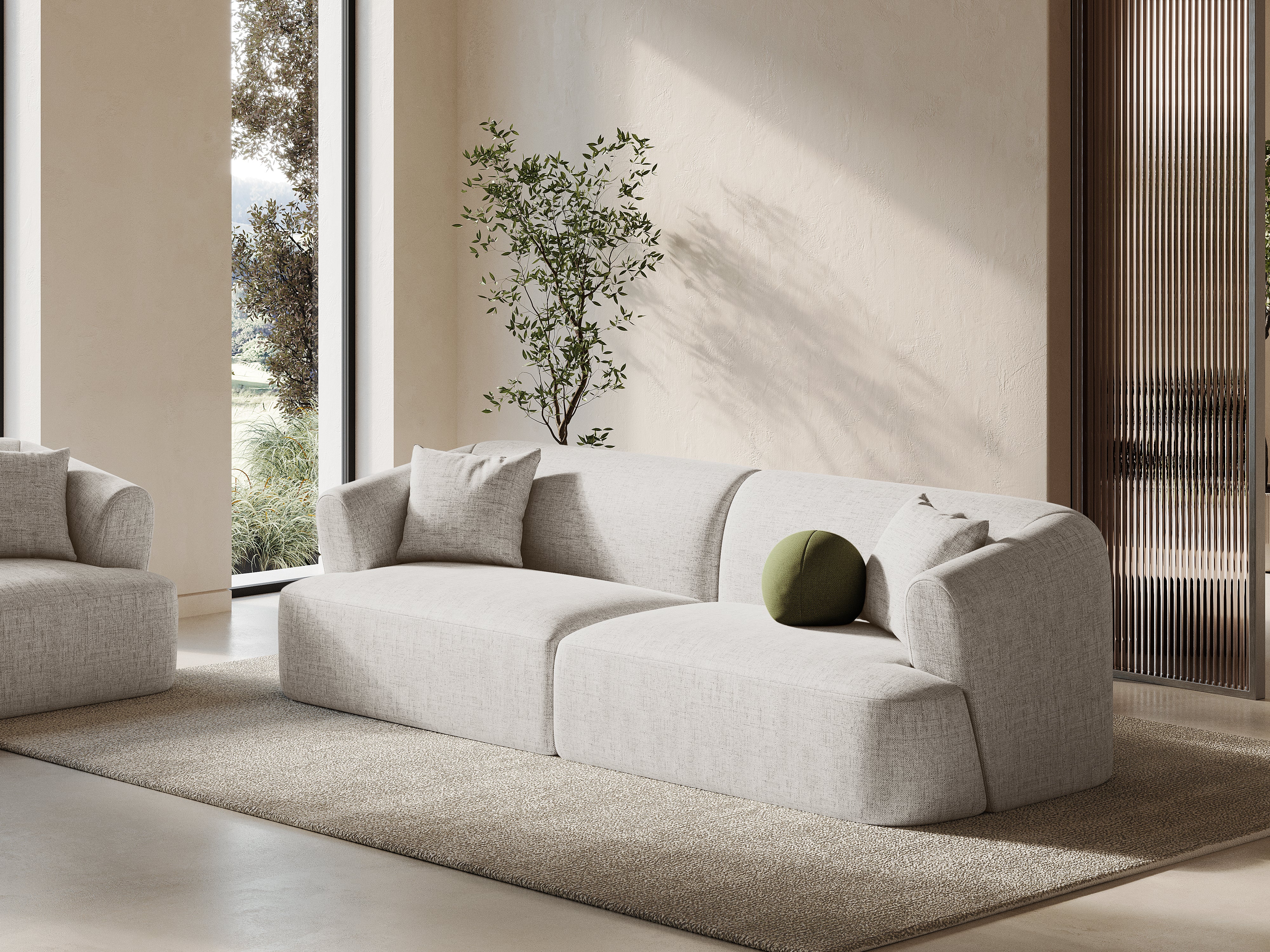 Sofa 4-osobowa CAMPI kremowy szenil