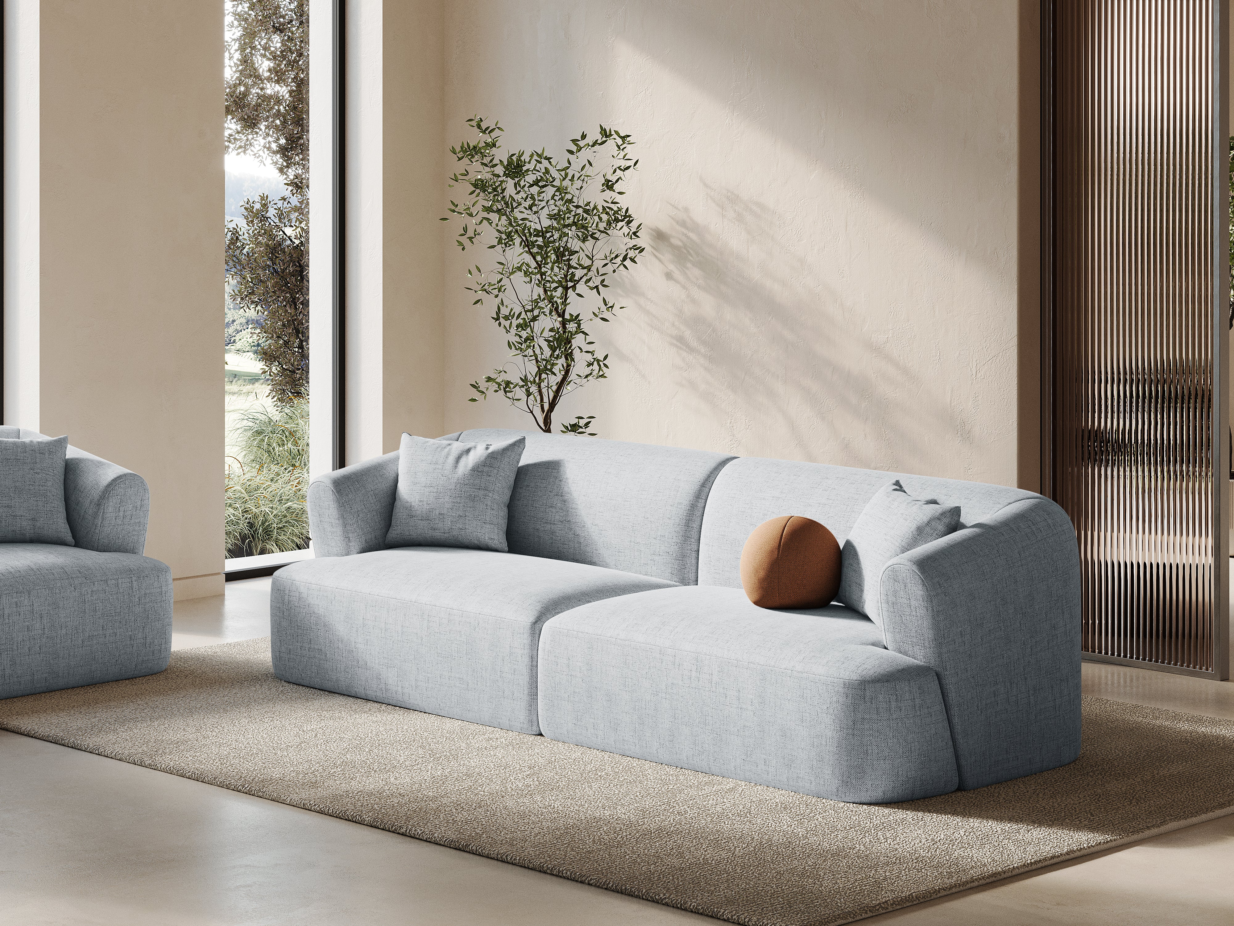 Sofa 4-osobowa CAMPI jasnoszary szenil