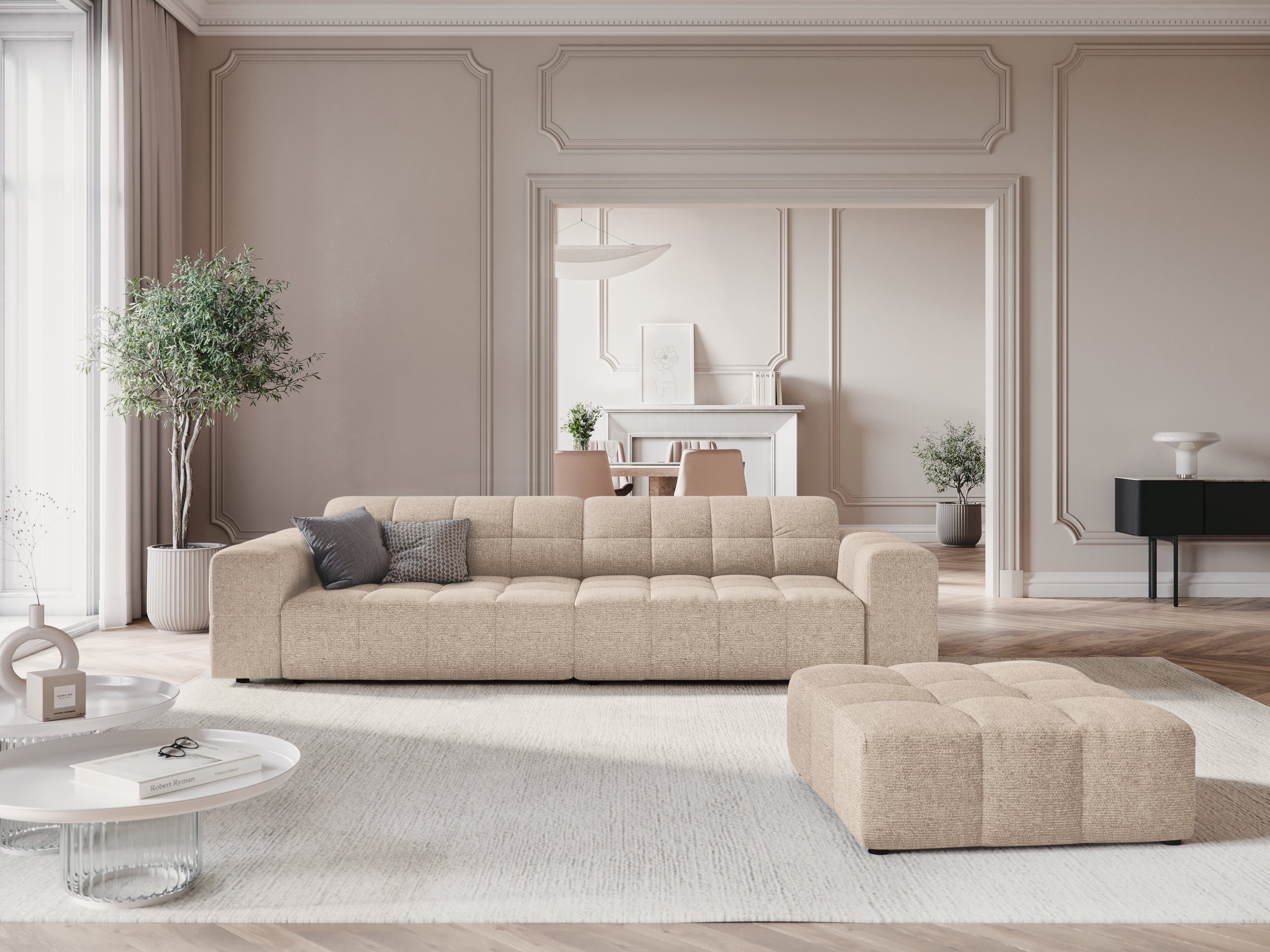 Sofa 4-osobowa CHICAGO beżowy szenil Cosmopolitan Design    Eye on Design