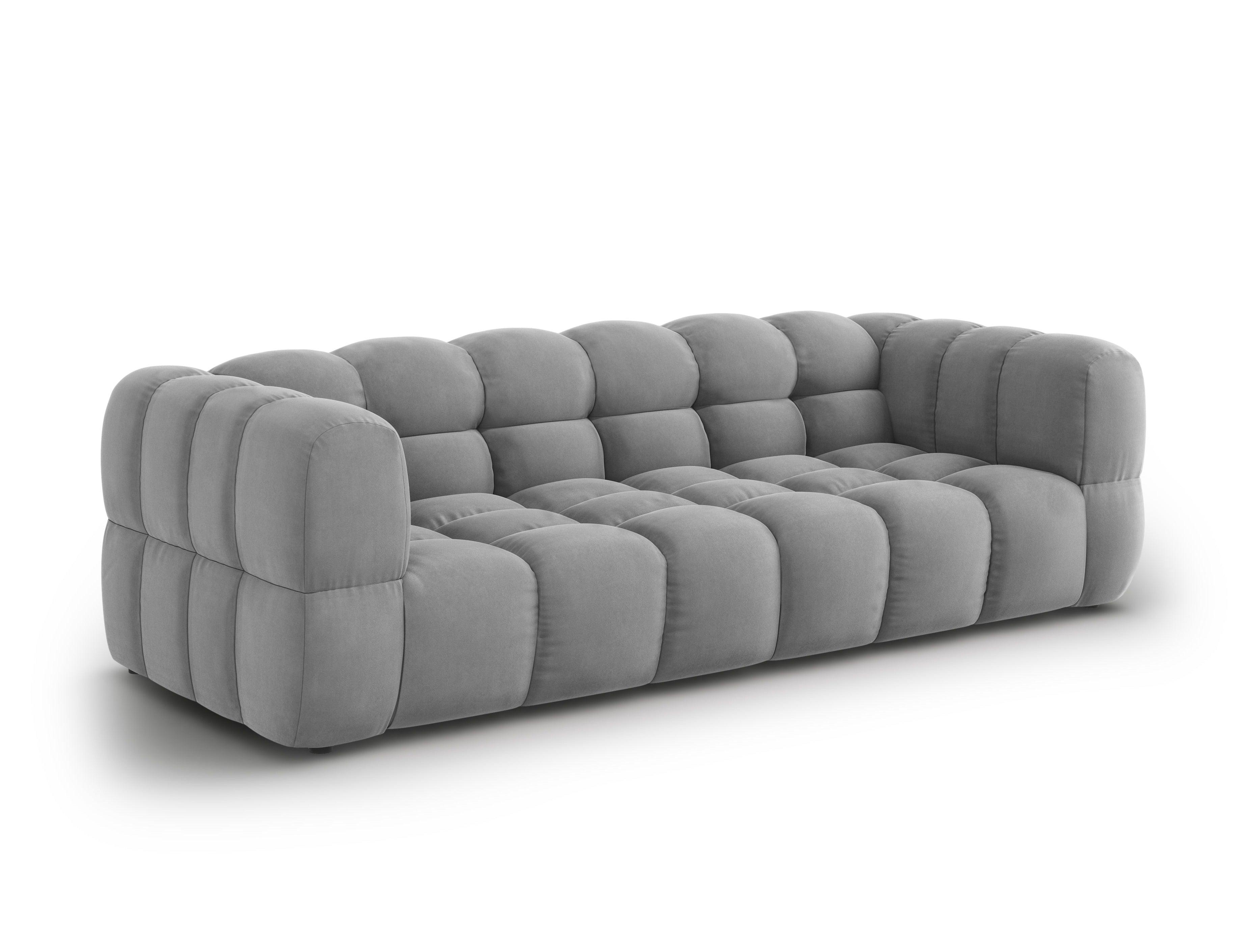 Sofa aksamitna 4-osobowa SKY jasnoszary Cosmopolitan Design    Eye on Design