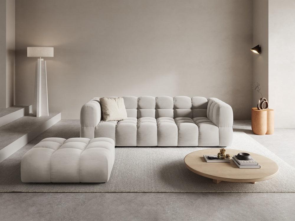 Samtsofa 4-Personen-Licht Beige