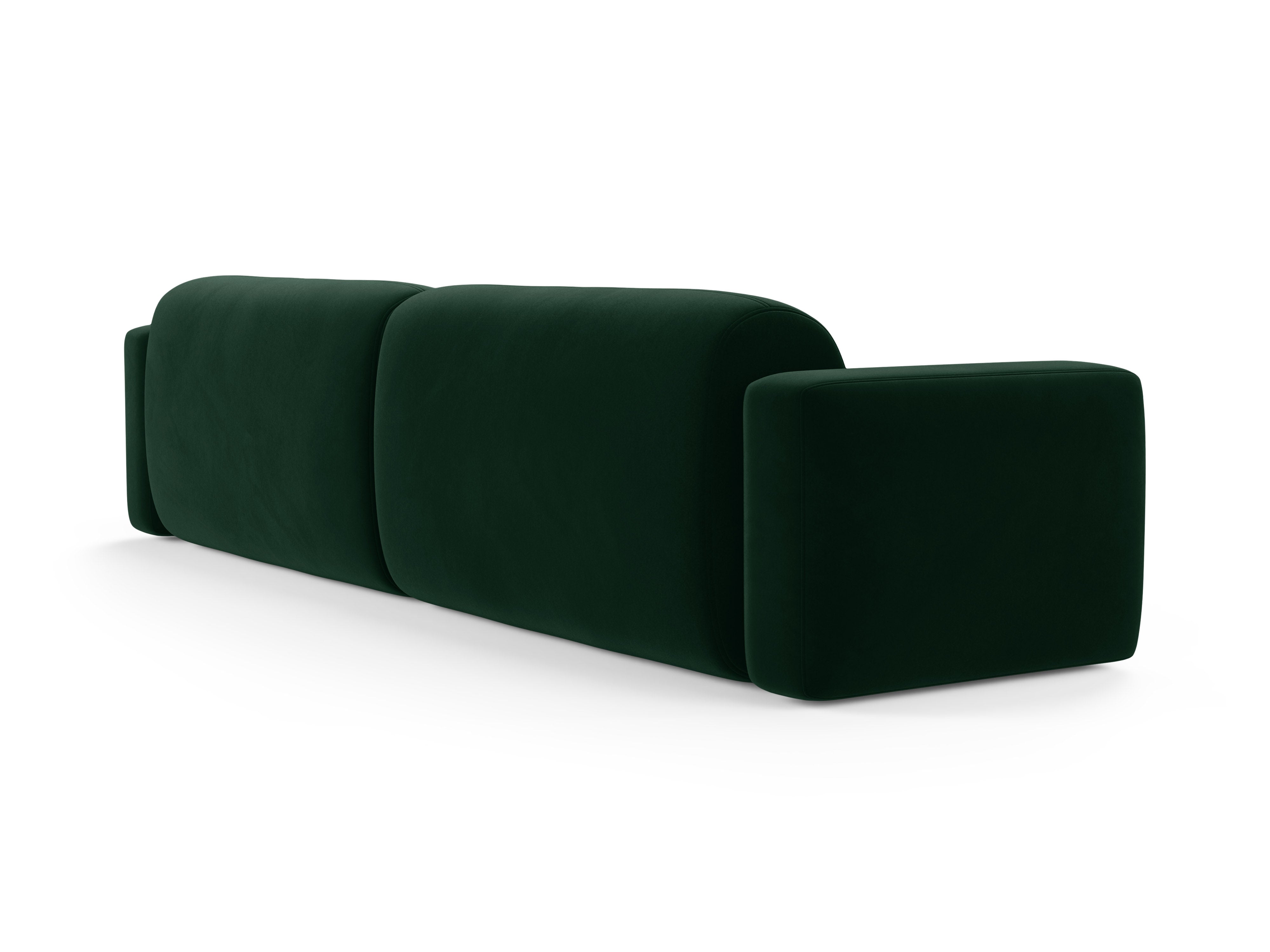 Velvet sofa for 4 people STRINO in bottle green