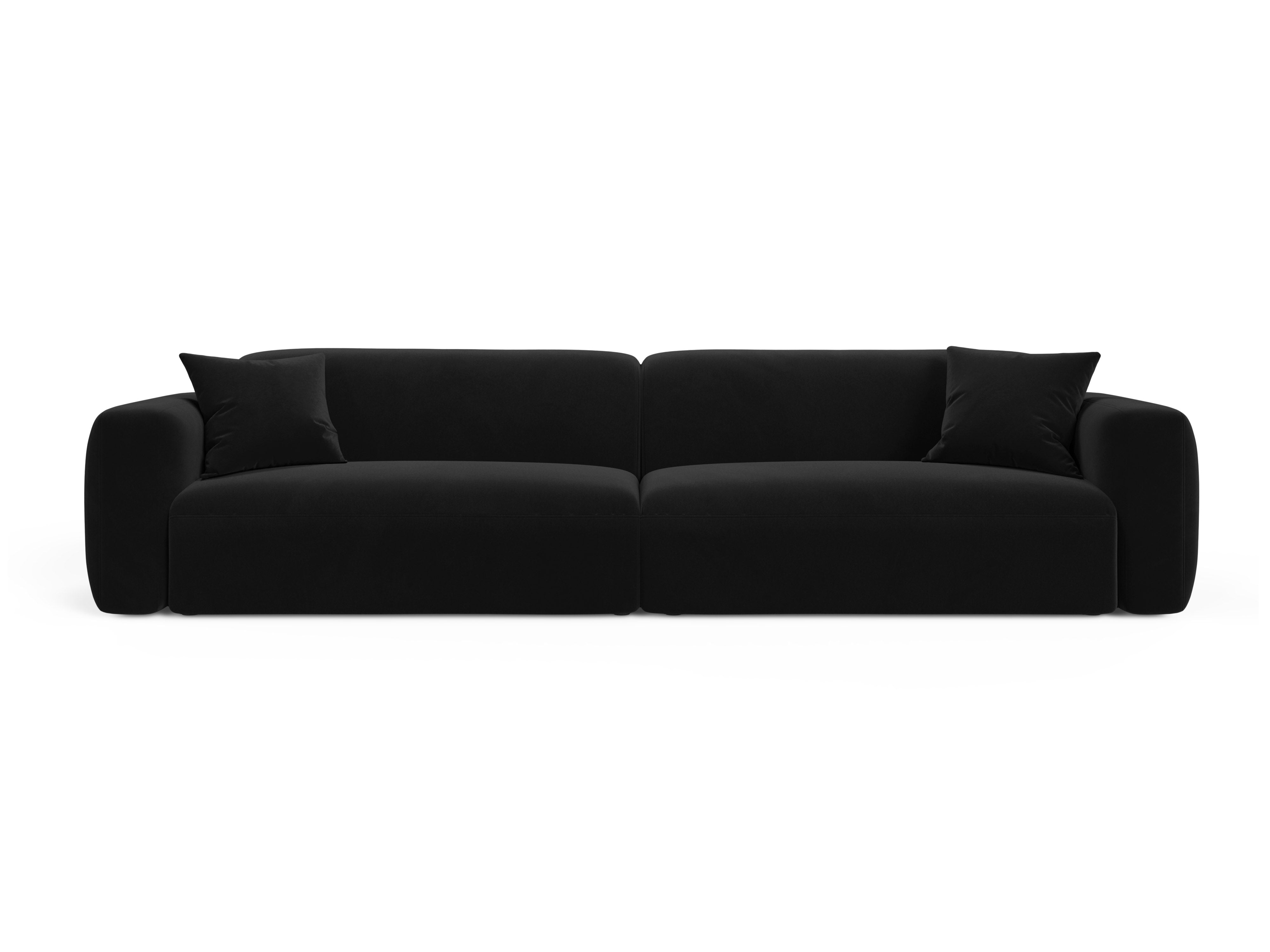 Sofa aksamitna 4-osobowa STRINO czarny