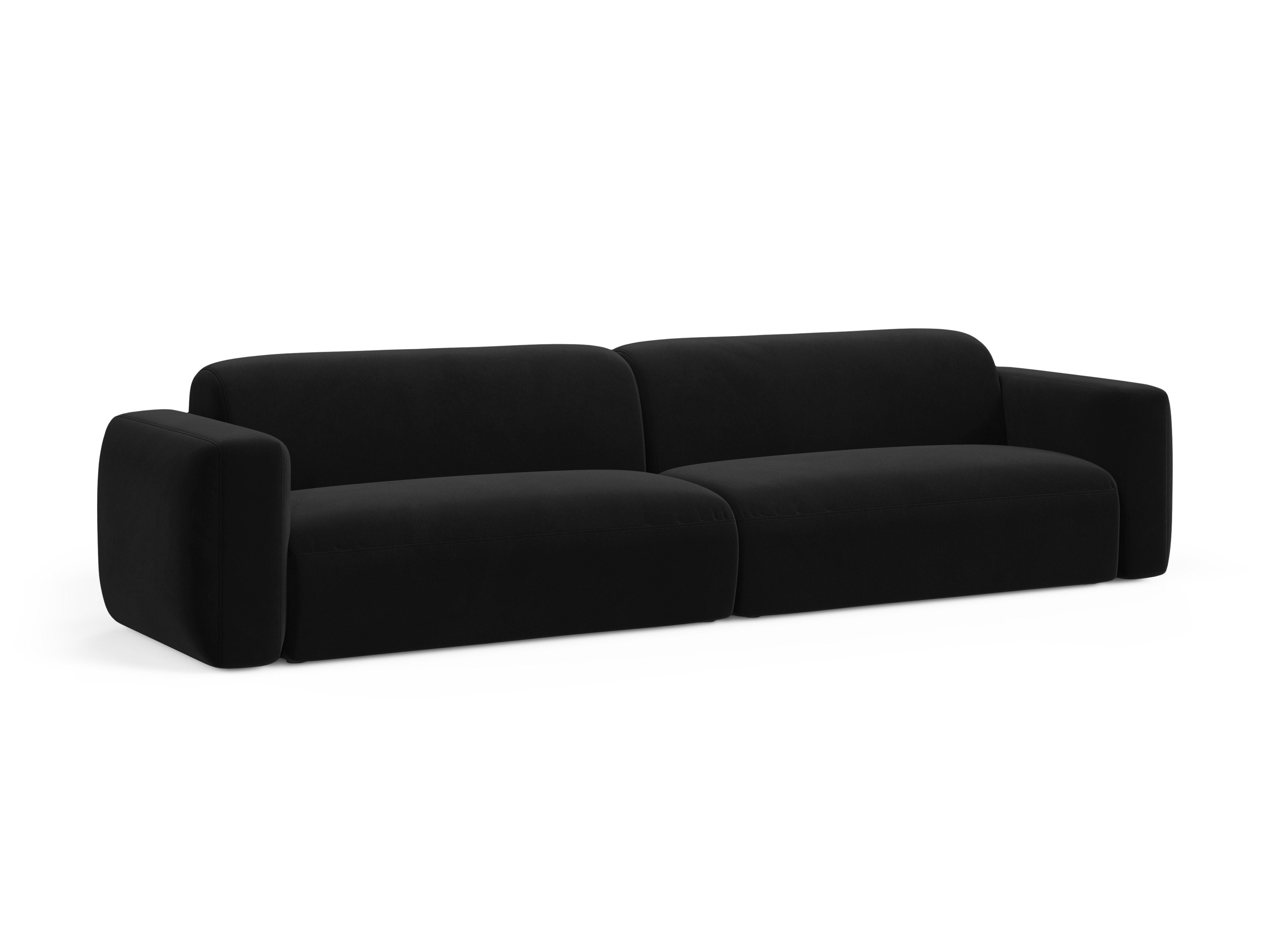 Sofa aksamitna 4-osobowa STRINO czarny