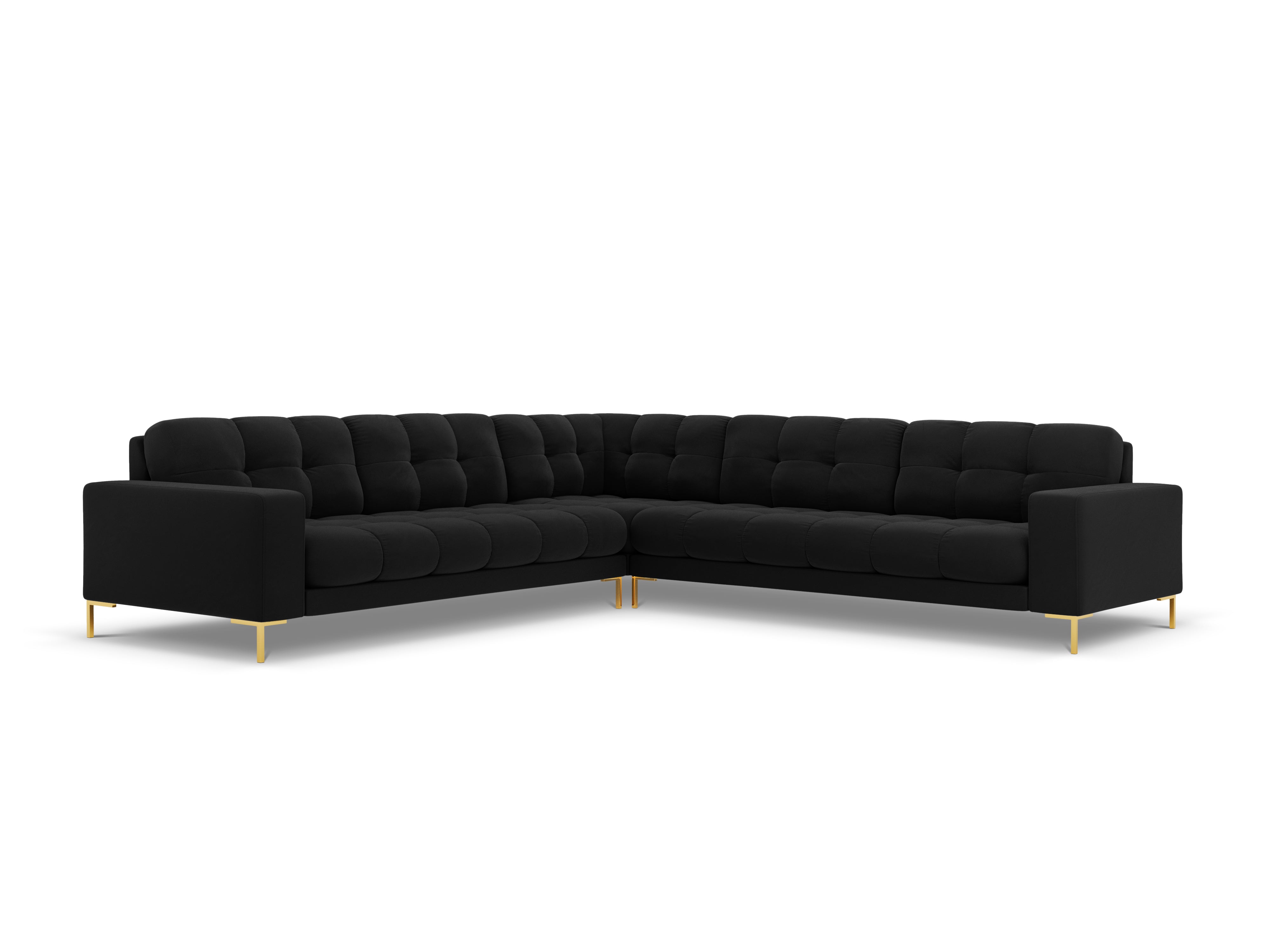 Narożnik aksamitny symetryczny BALI czarny ze złotą podstawą Cosmopolitan Design    Eye on Design