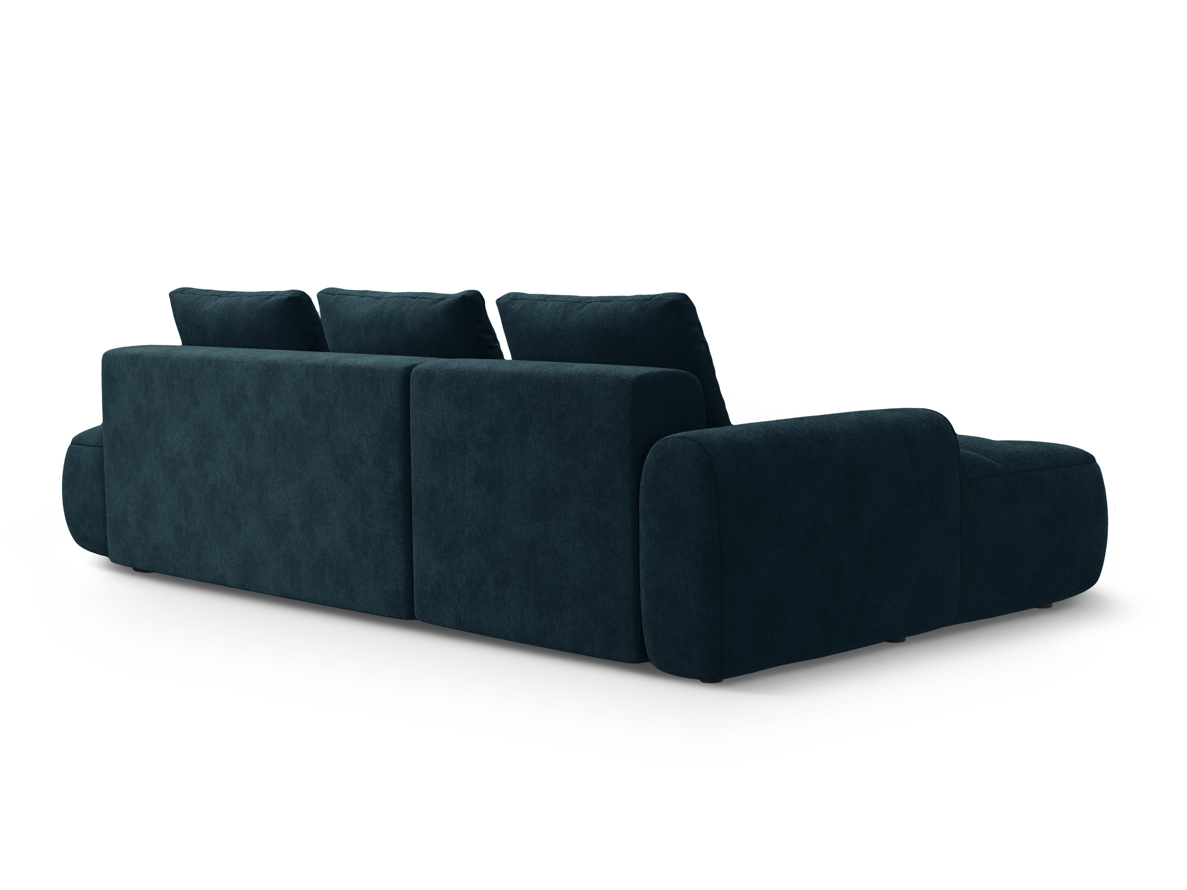 Samt-Ecksofa links mit Schlaffunktion 3-sitzig LINZ petrol