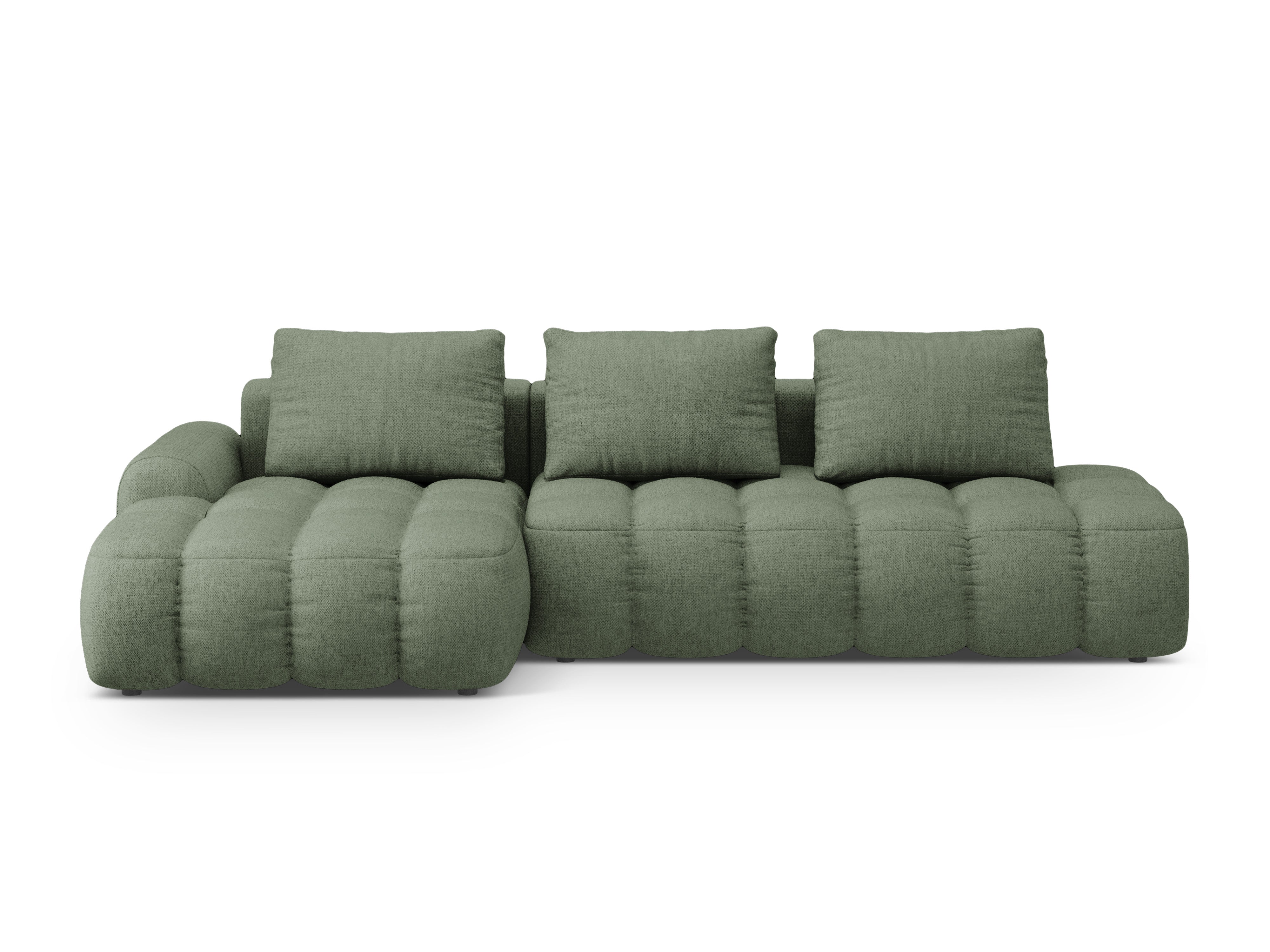 Linksseitige Schlafcouch für 3 Personen LINZ olivgrün