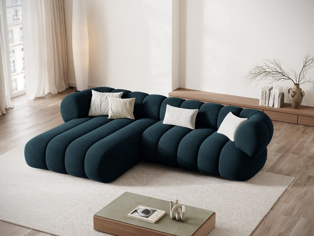 Samt-Ecksofa für 5 Personen links KOGE petrol