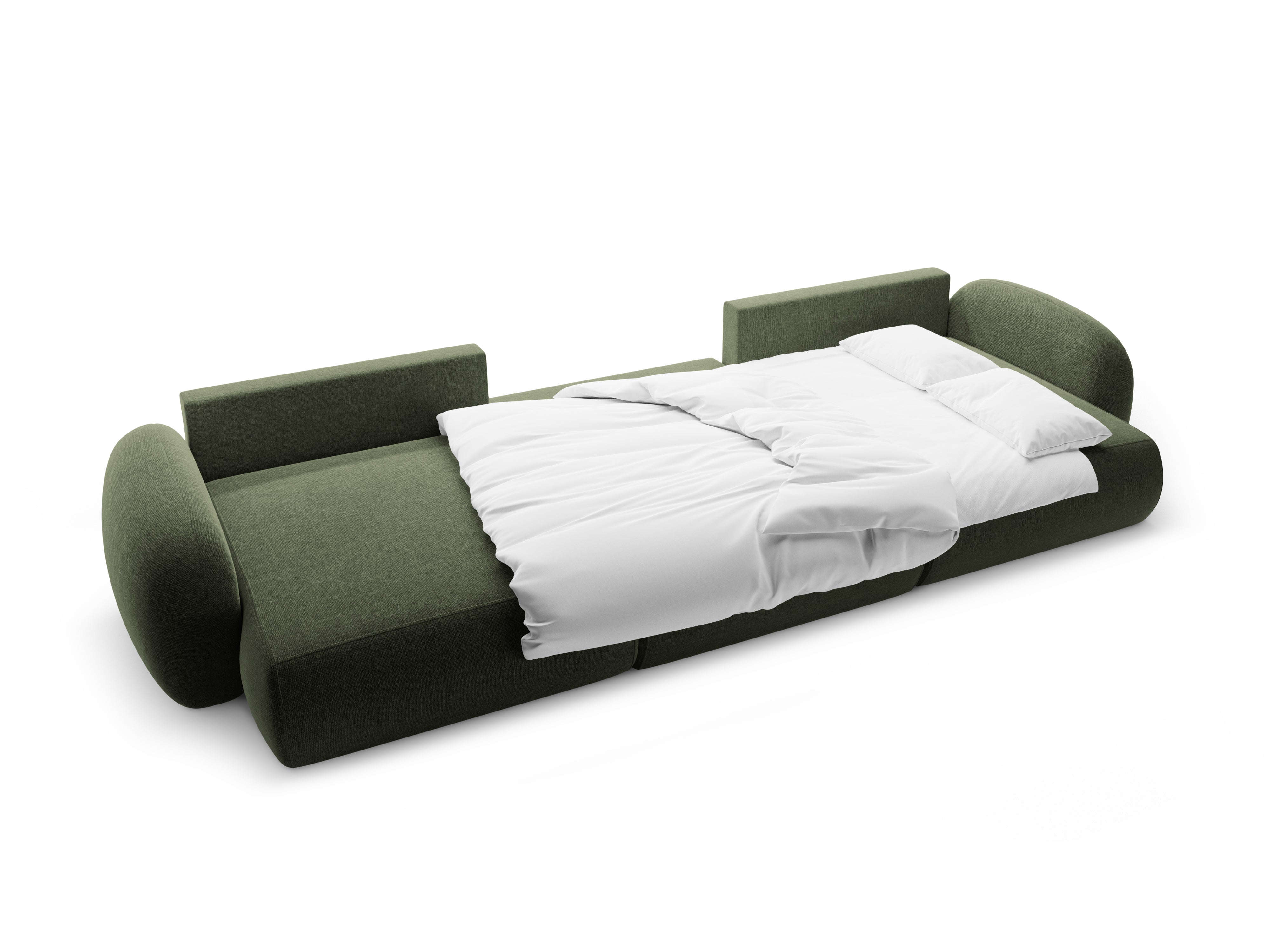 Sofa panoramiczna z funkcją spania 5-osobowa TONALE zielony