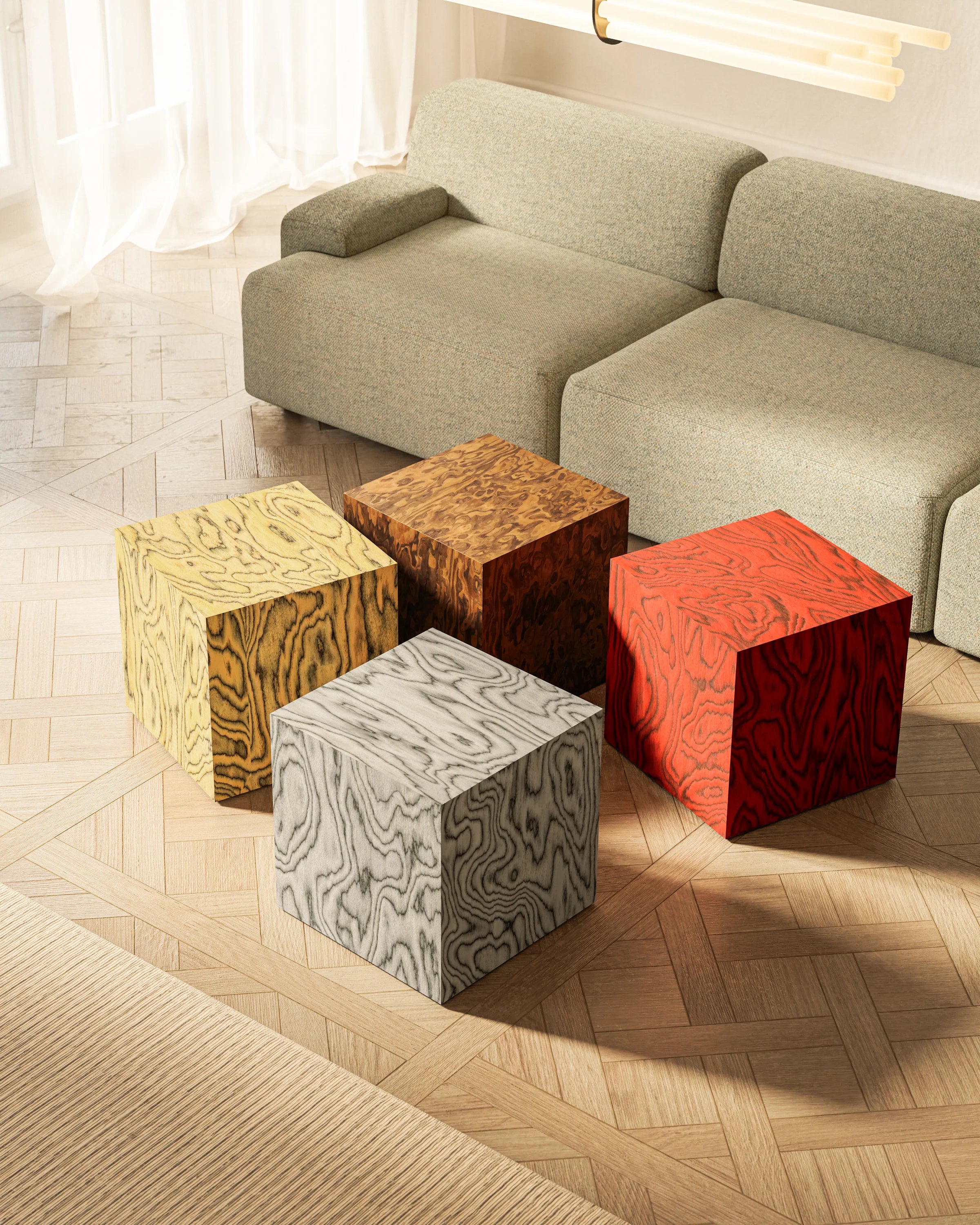 CUBE California Burl Side Table