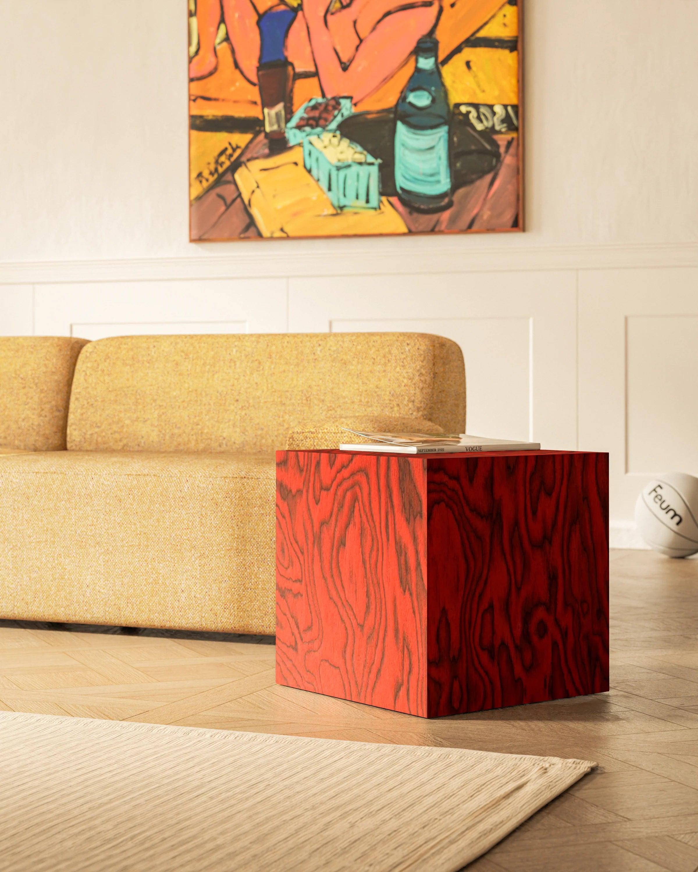 Stolik pomocniczy CUBE Sottsass czerwony