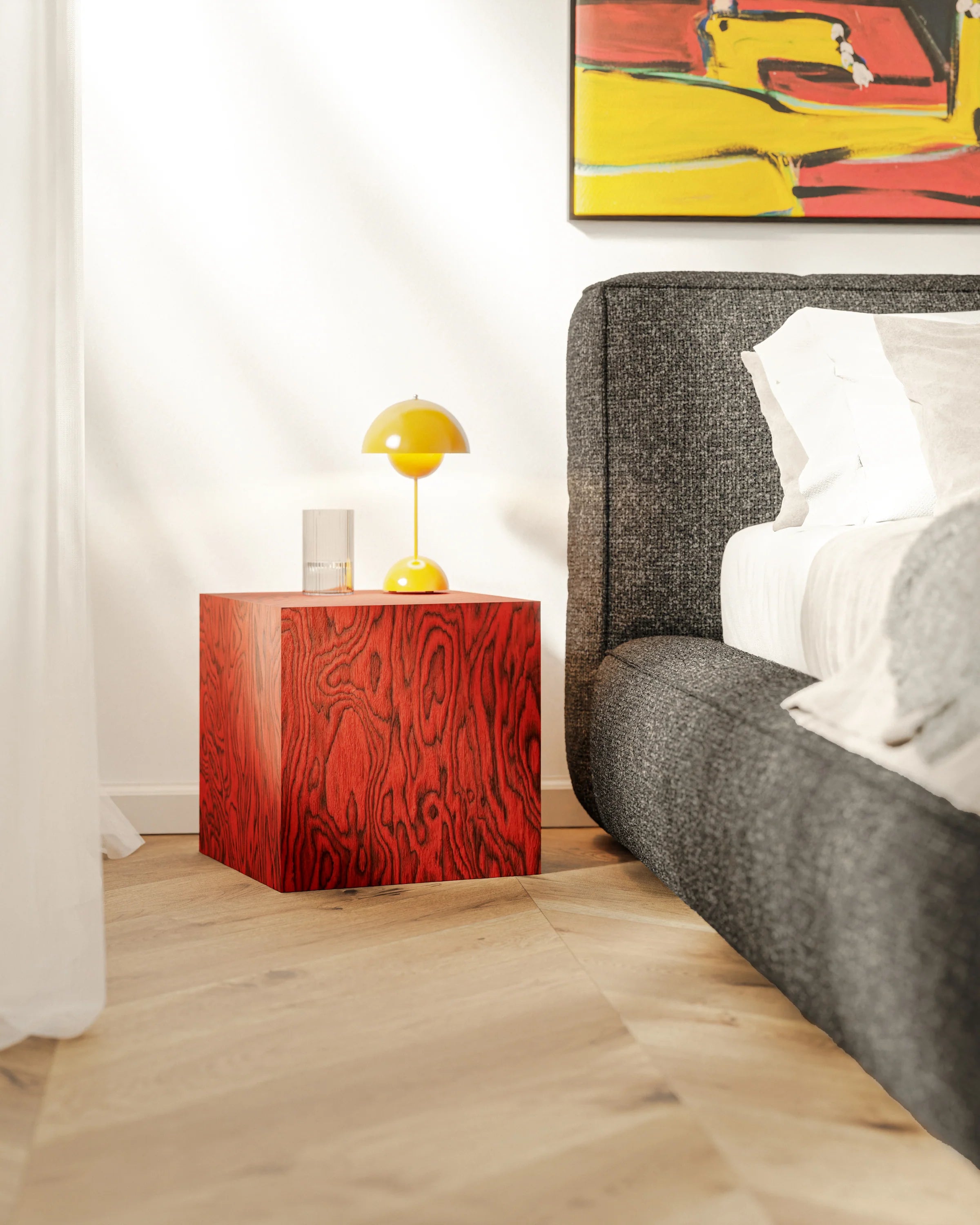 Stolik pomocniczy CUBE Sottsass czerwony