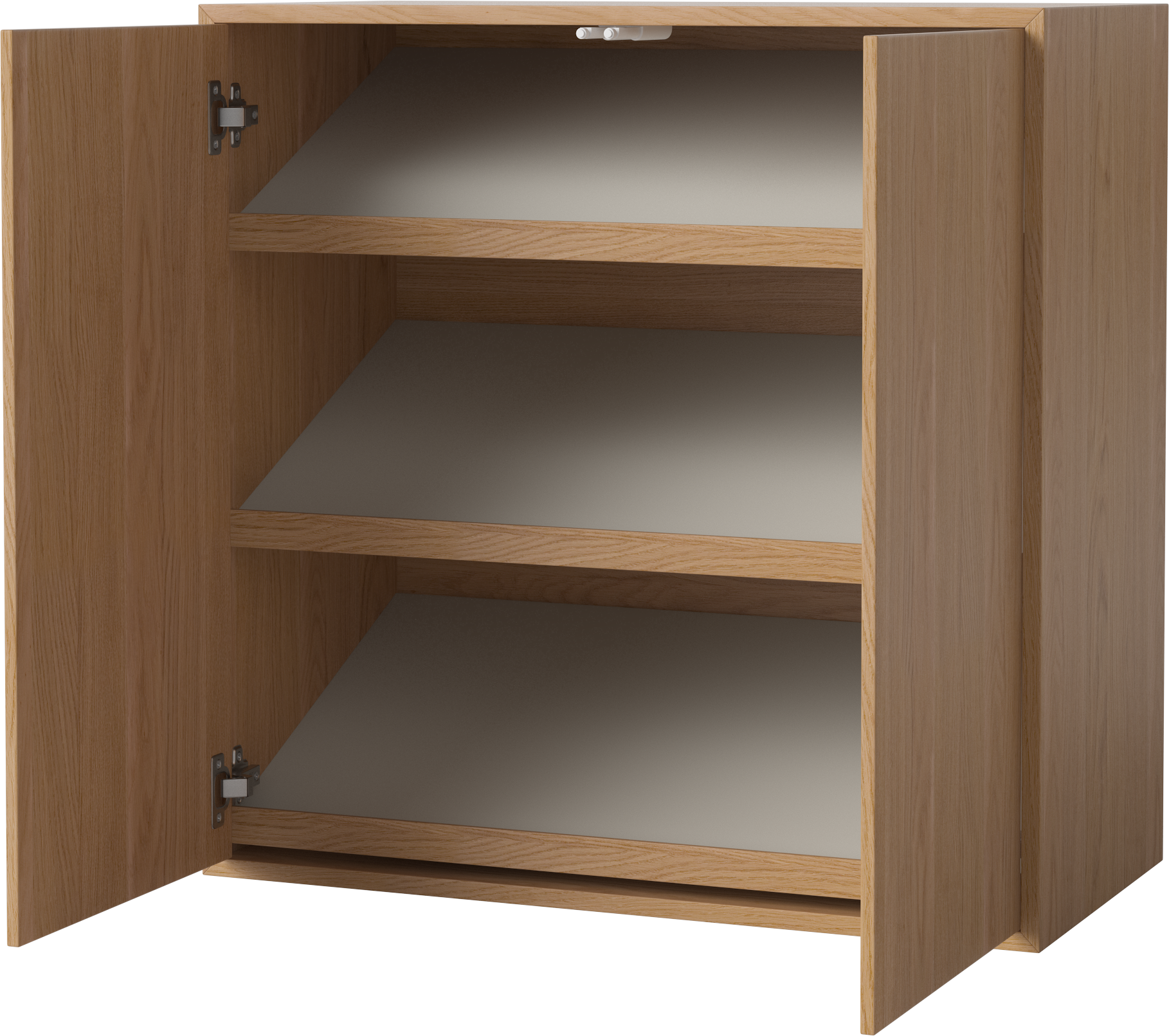 Shoe shelf case oak veneer