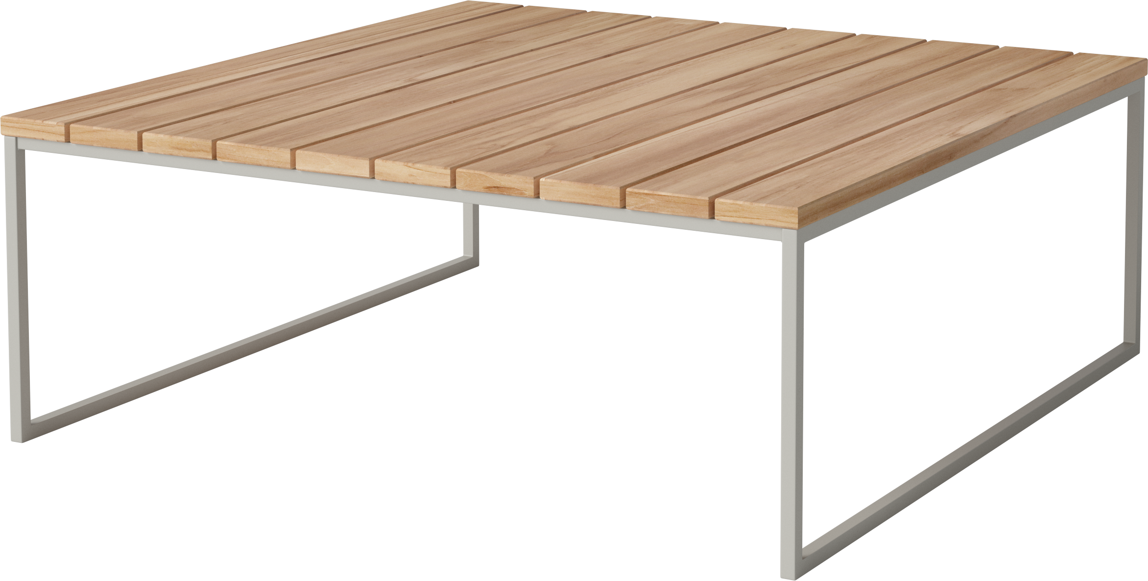 The external coffee table Como wooden top with a gray base