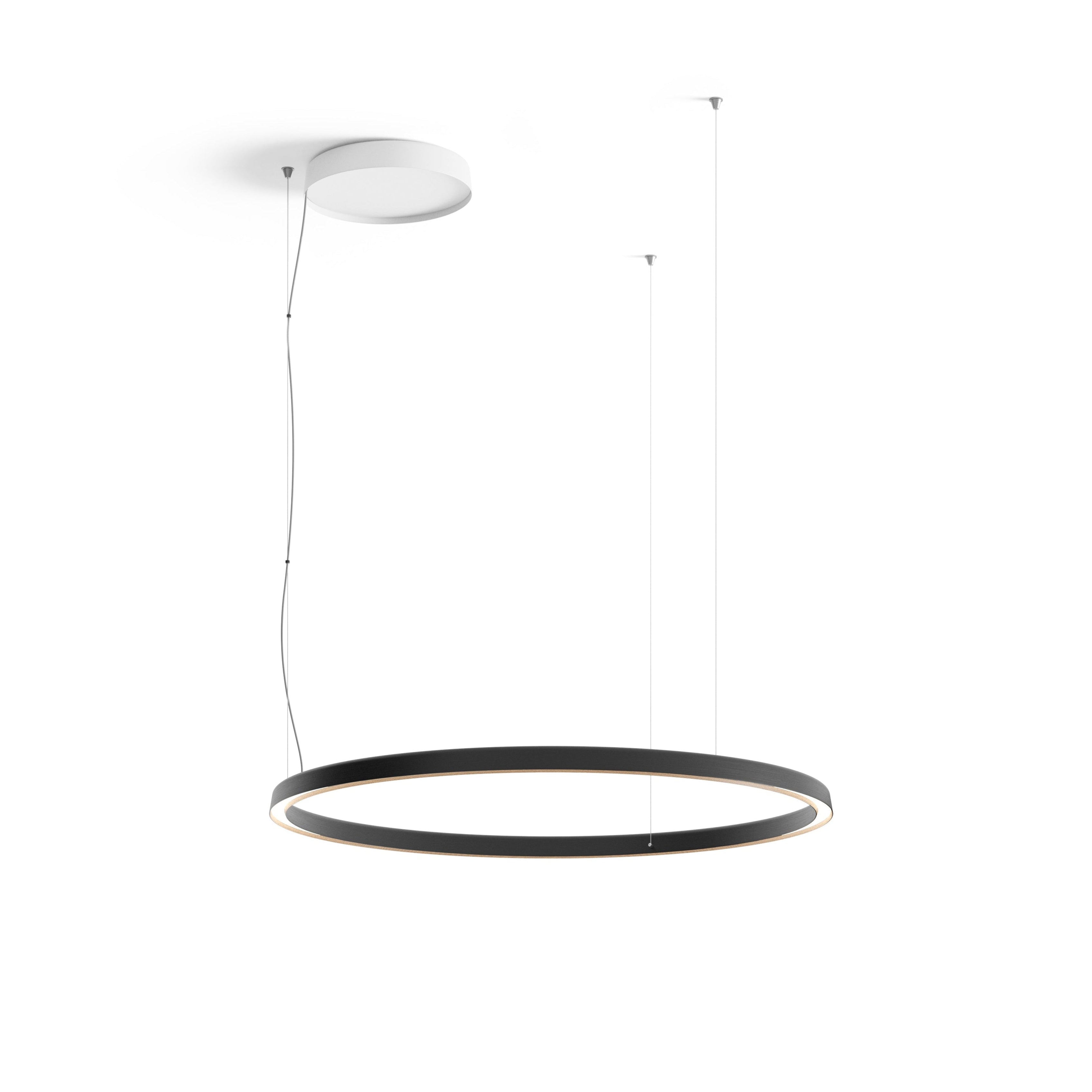 Circle black hanging lamp