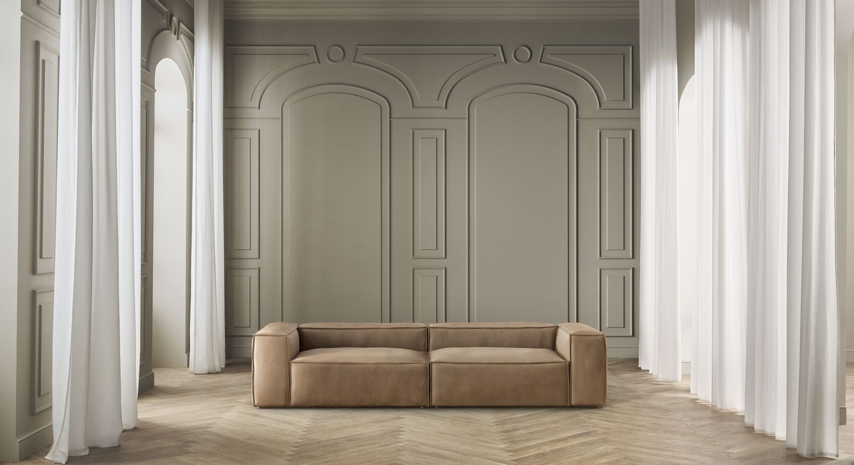 2-module sofa upholstered