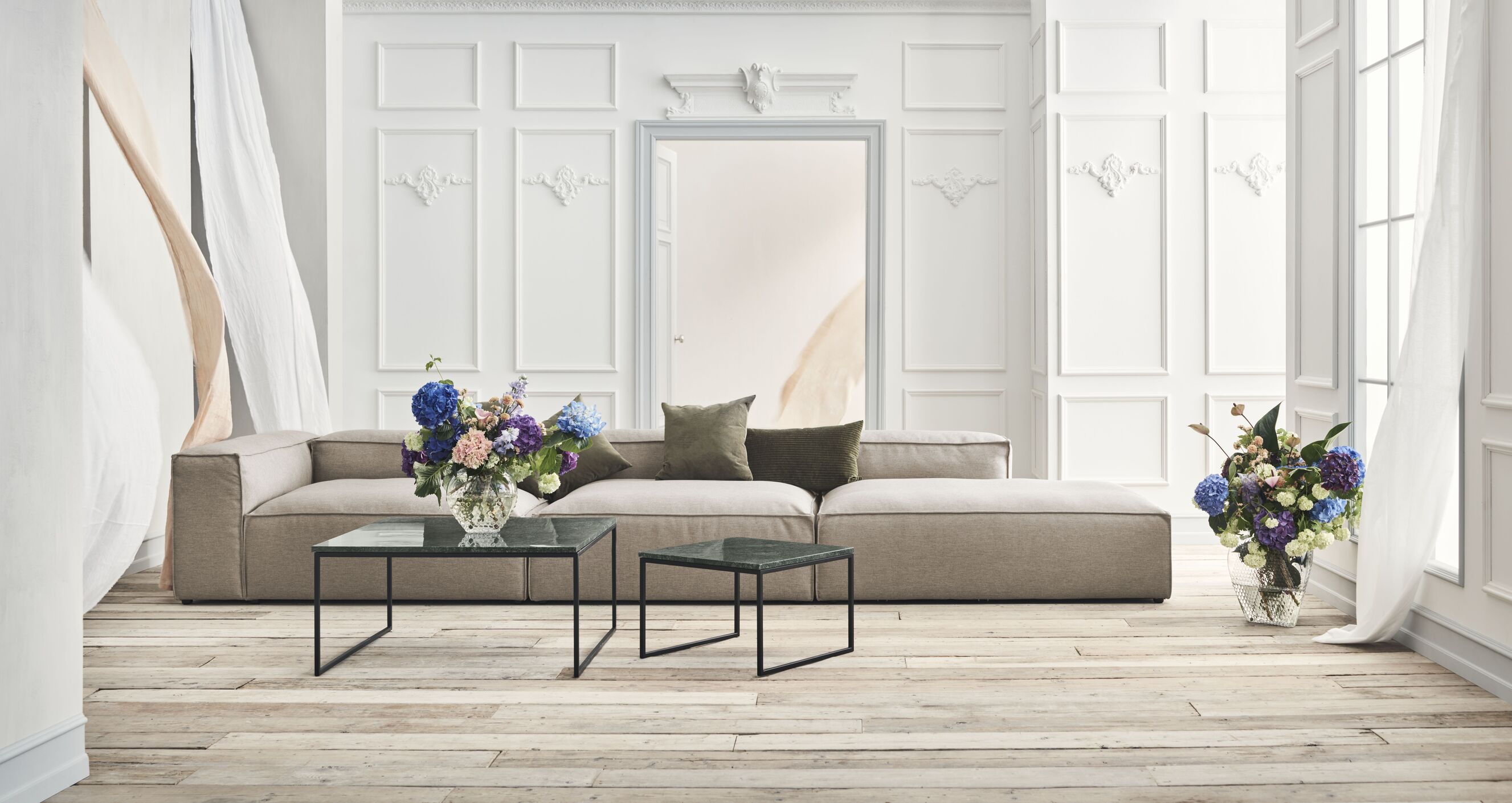 Modulares Sofa Cosima - rechts gepolsterte Chaiselong