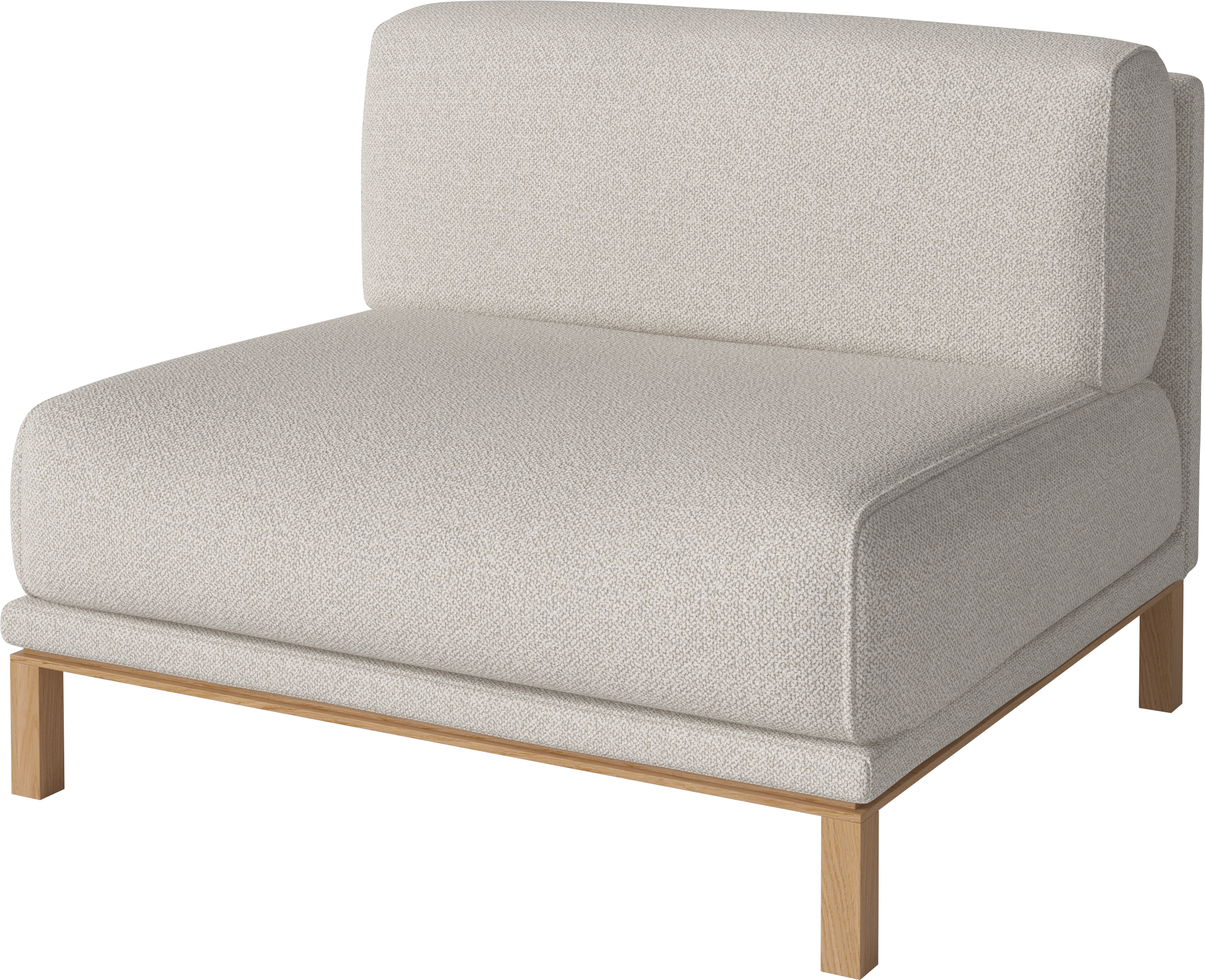 Modulares Sofa gemütlich - zentrales Modul mit einer Eichenbasis