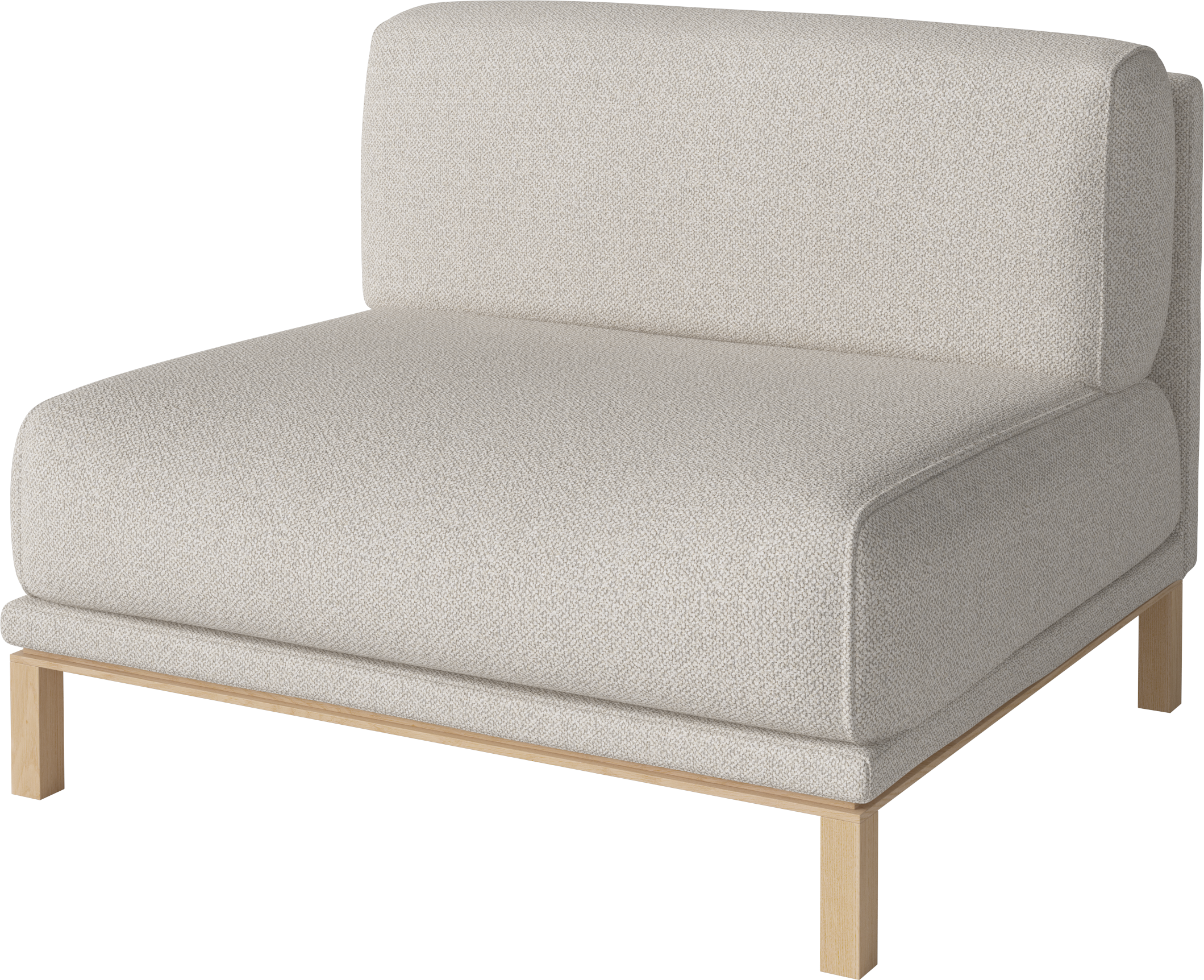 Modular sofa COSY - central module with a whitened base