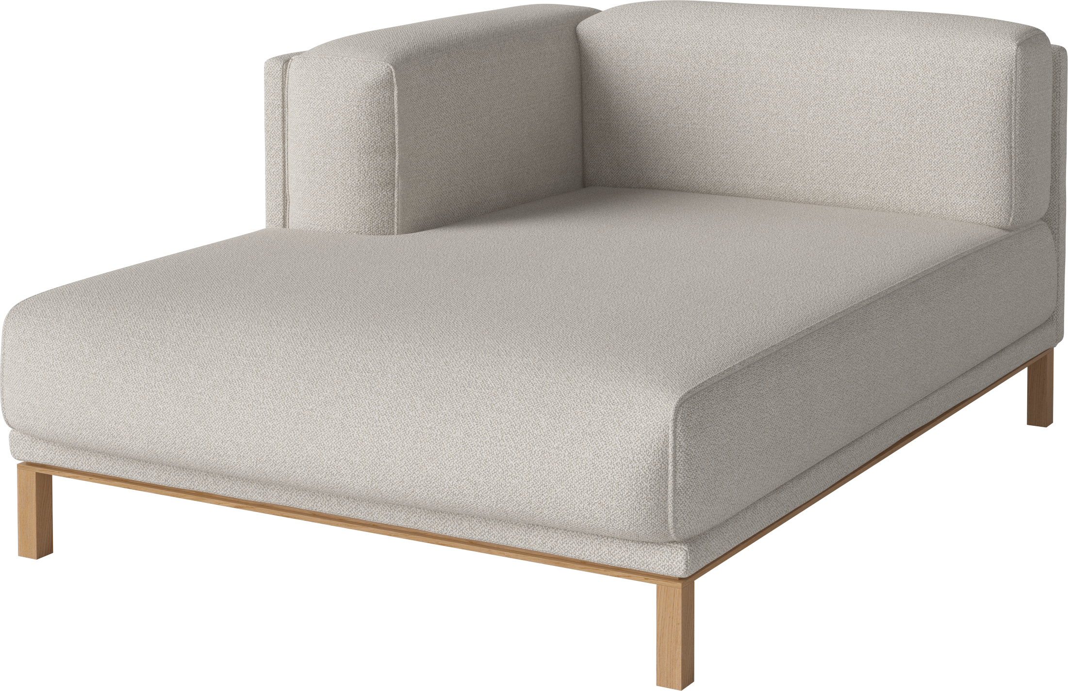 Modular sofa COSY - left -hand chaiselong with an oak base