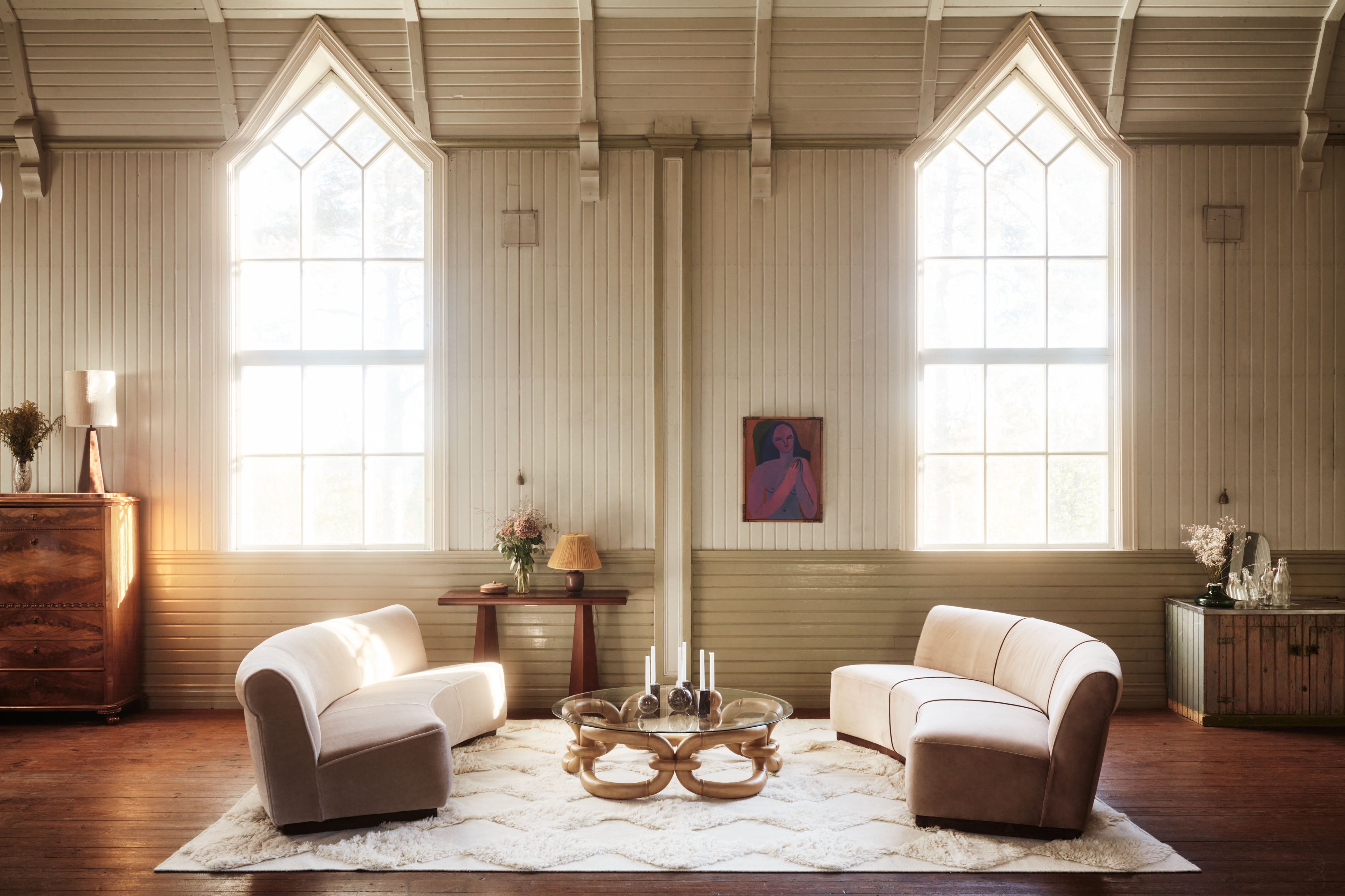 PARIS Sofa beige velvet