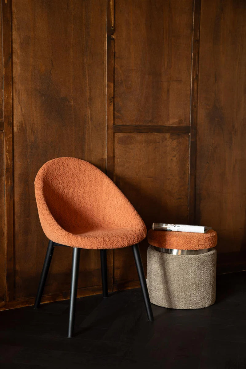 Fenna orange chair with a black base