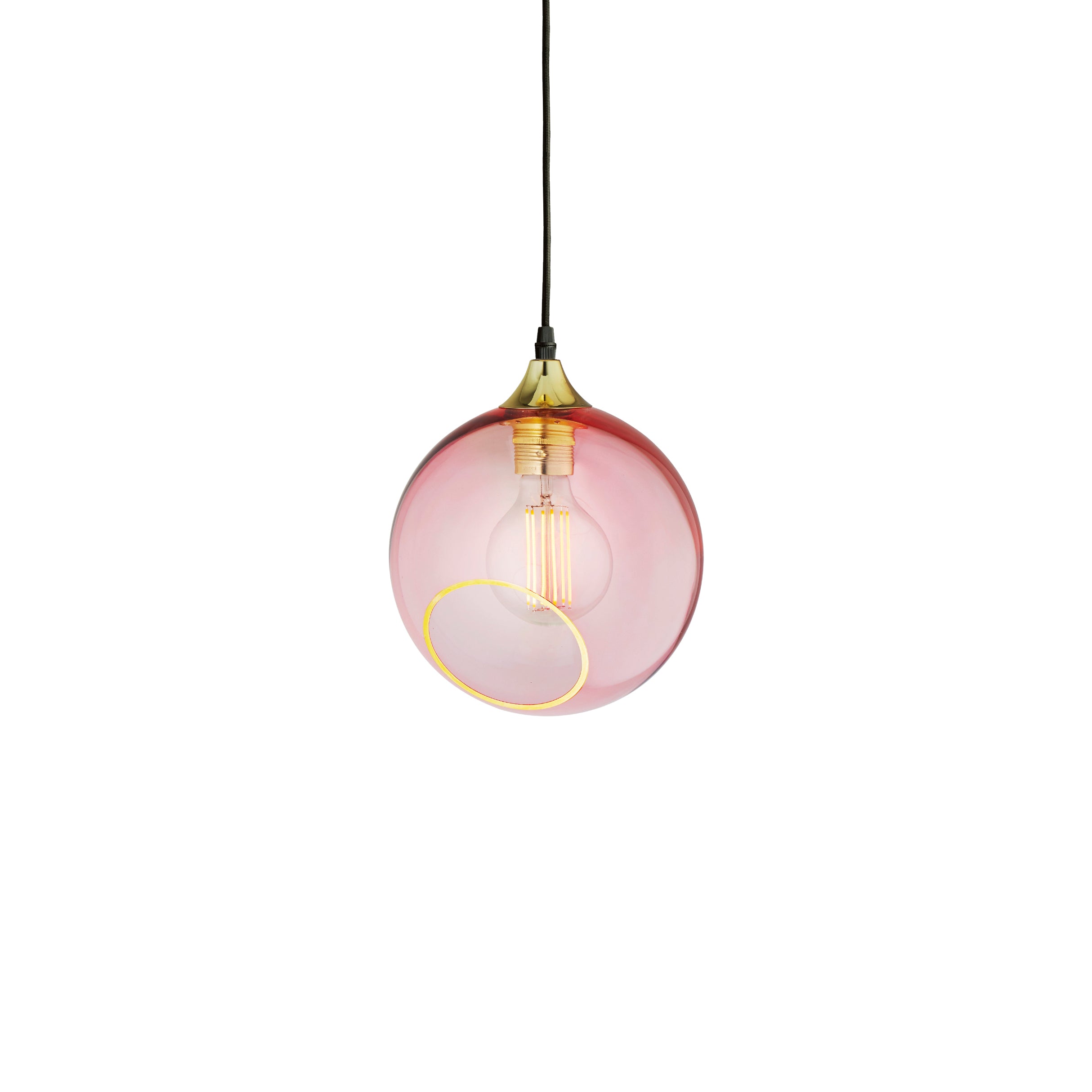 Lampa wisząca BALLROOM różowy ze złotym wykończeniem